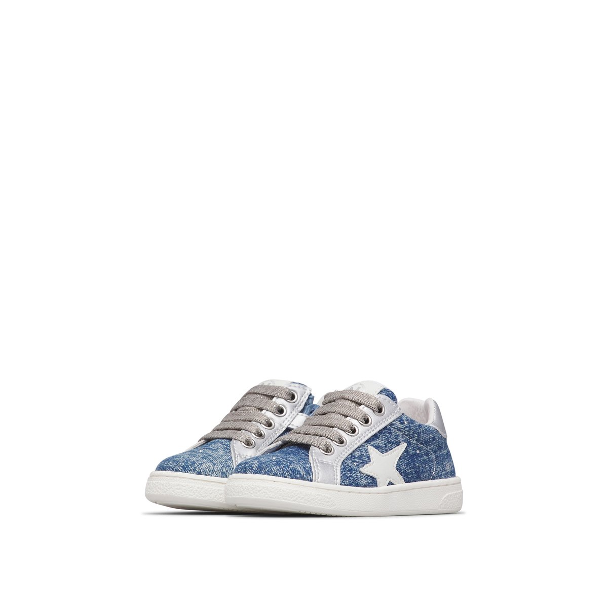 Sneakers en tissu PINN ZIP. blanc-bleu clair-gris clair, NATURINO
