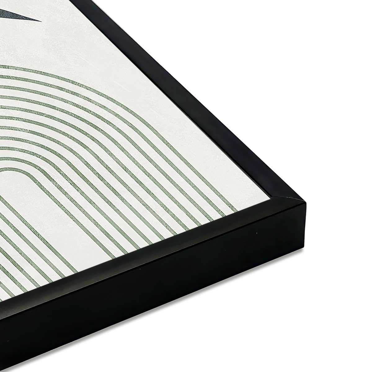 Affiche encadrée abstraction végétale minimaliste affiche + cadre en métal - noir, HEXOA