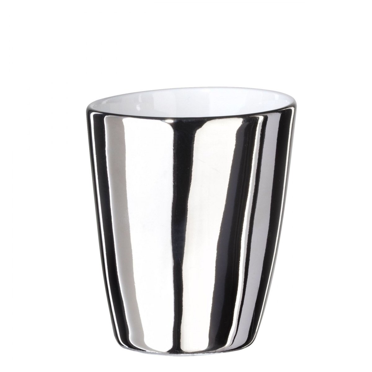 Tasse à Expresso Assoiffée Porcelaine Blanc Brillant et Platine Diam 5 cm blanc et platine, TSE ET TSE ASSOCIÉES