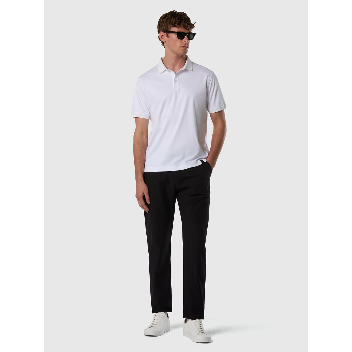 Polo en maillot modal blanc, NORTH SAILS
