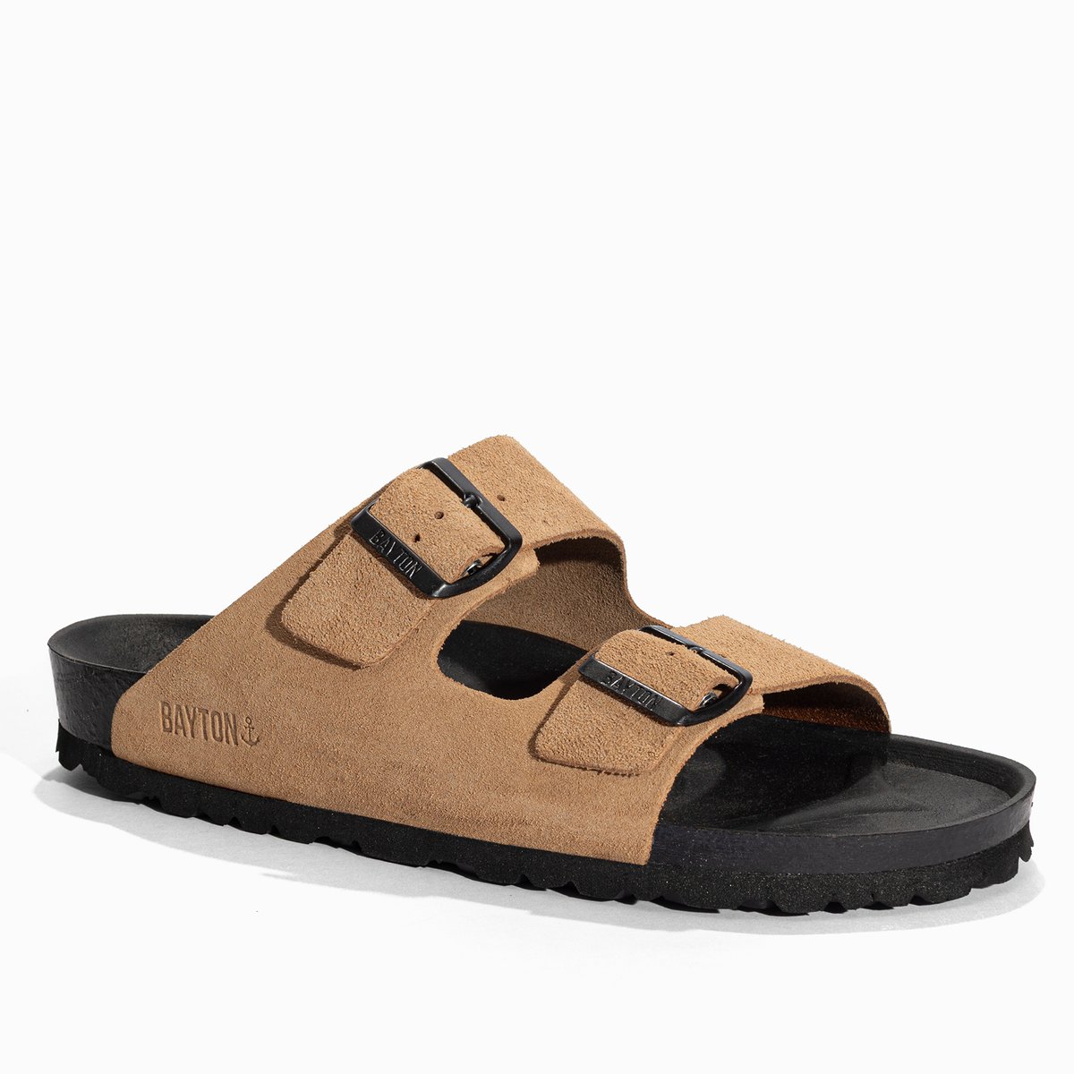 Sandales en cuir suédé ATLAS beige foncé, BAYTON