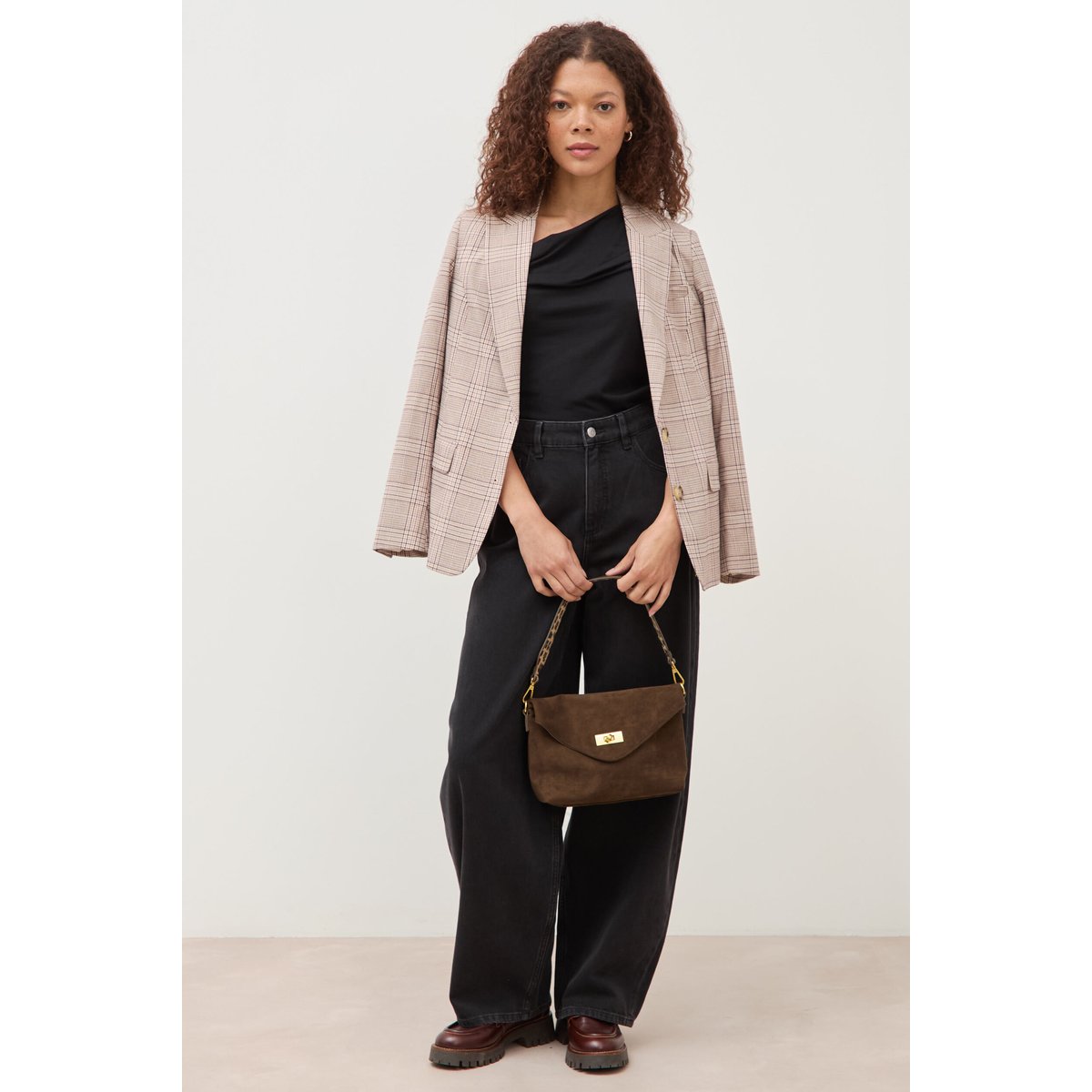 Jeans loose en coton denim gris, BONOBO