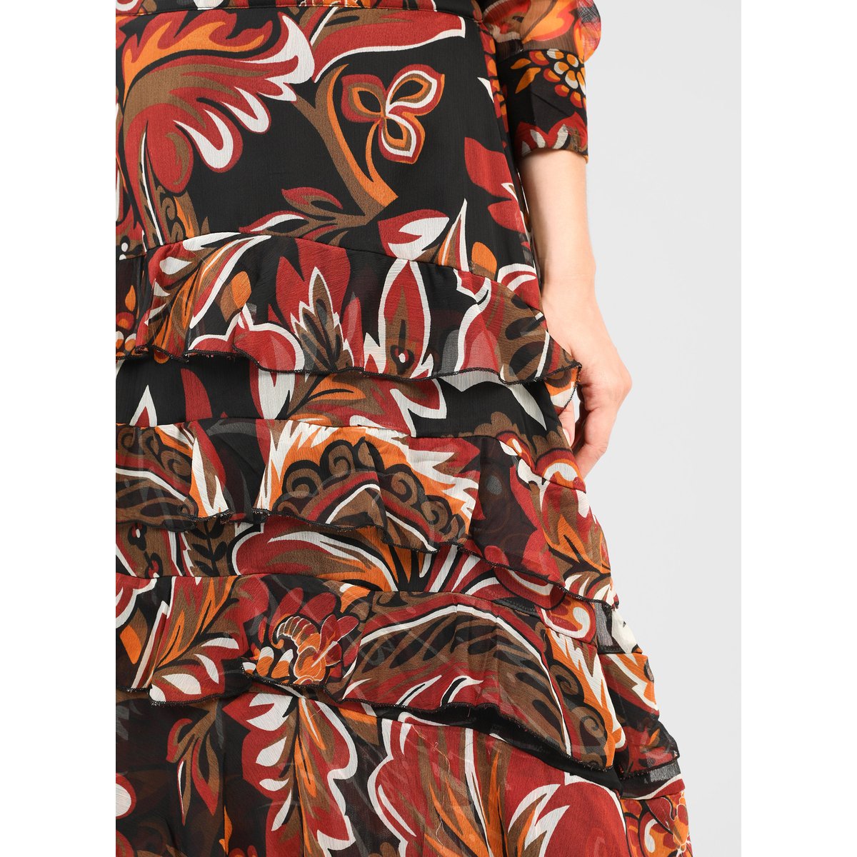 Jupe Longue RASHELYNA tosca noir, AN'GE
