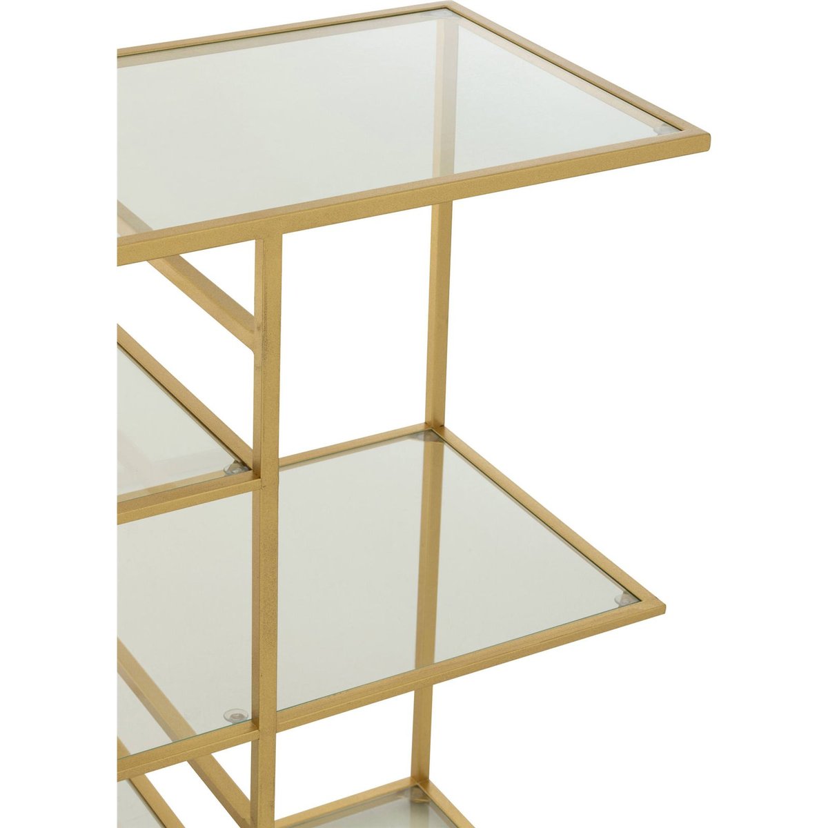 Console rectangulaire en métal et verre doré et verre transparent, RECOLLECTION