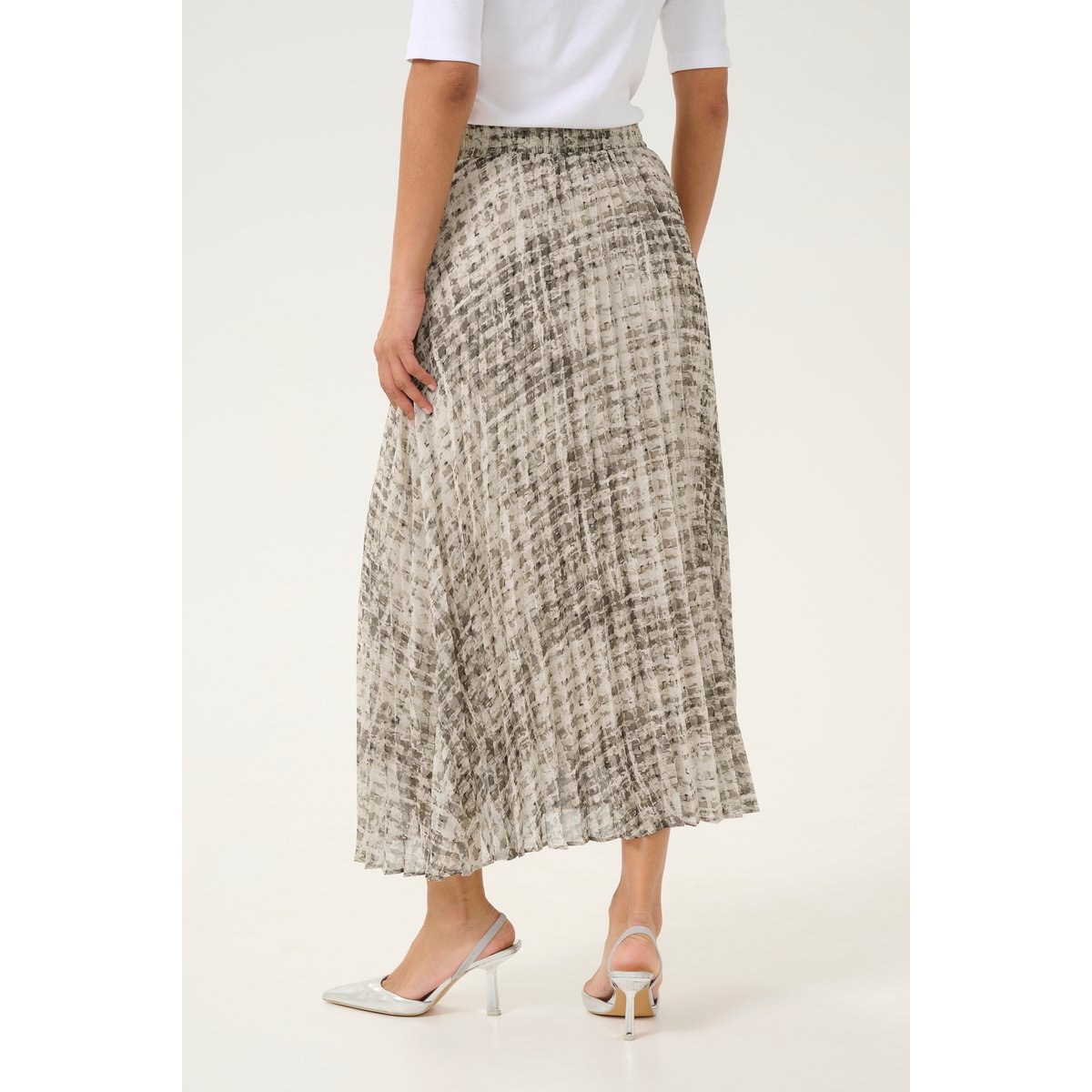 Skirt gris grey texture check, KAFFE