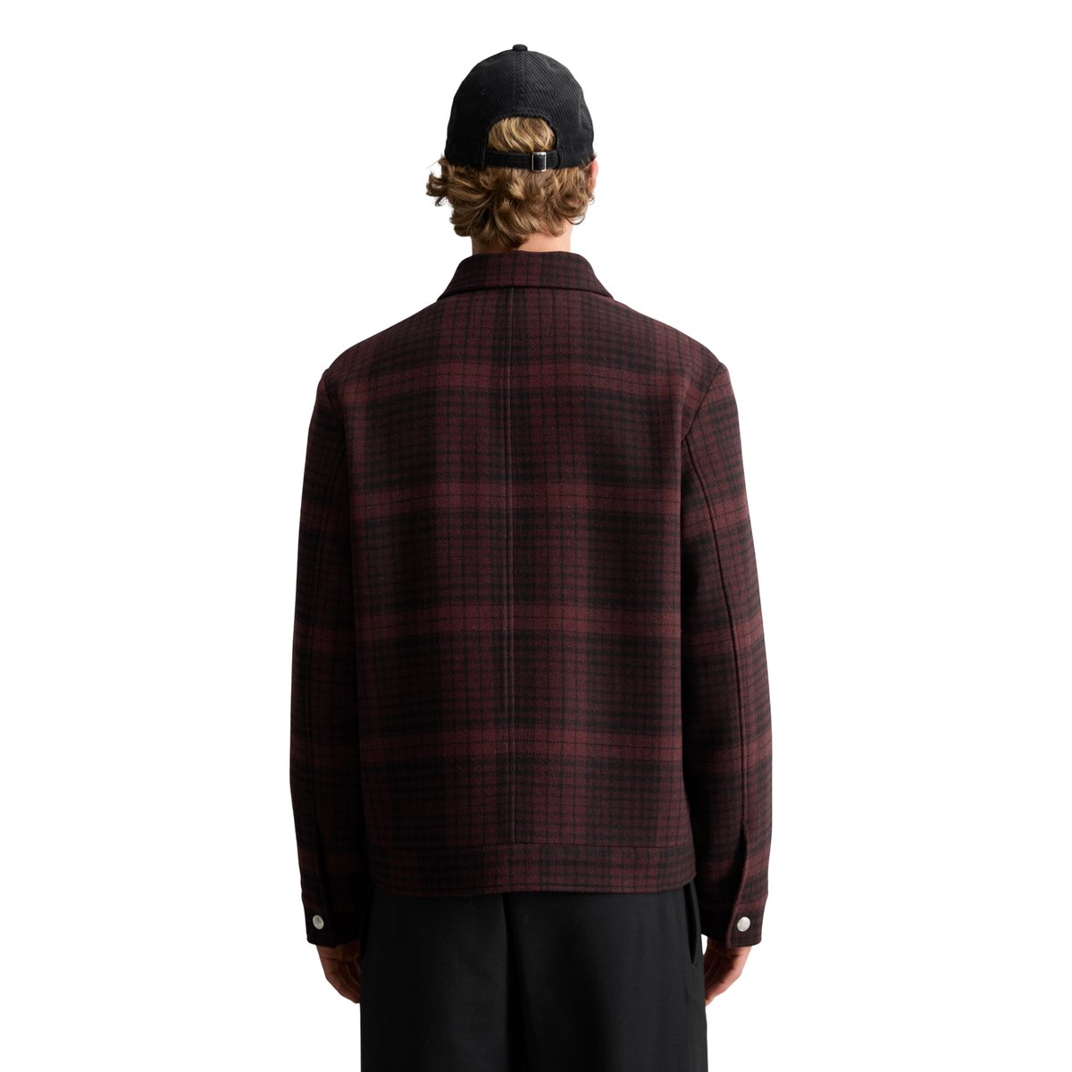 Veste d'extérieur à carreaux, coupe regular en mélange de laine de mouton douce noir, MARC O’POLO DENIM