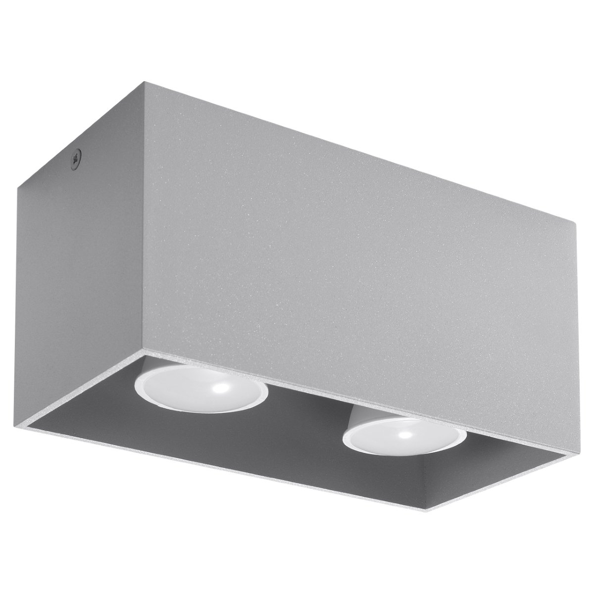 Plafonnier Aluminium Gris GU10 2 Quad gris, EDEN