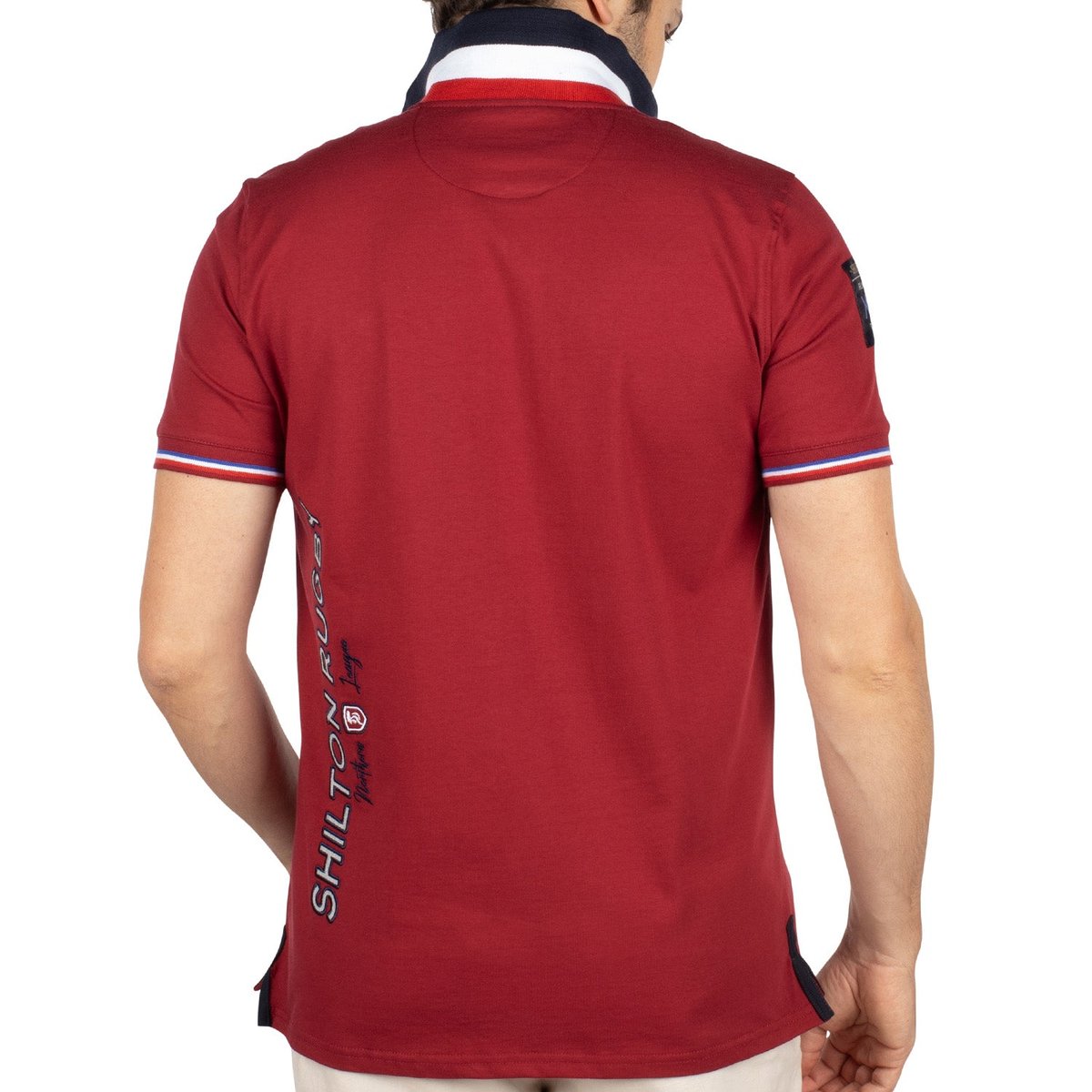 Polo tricolore rugby rouge, SHILTON
