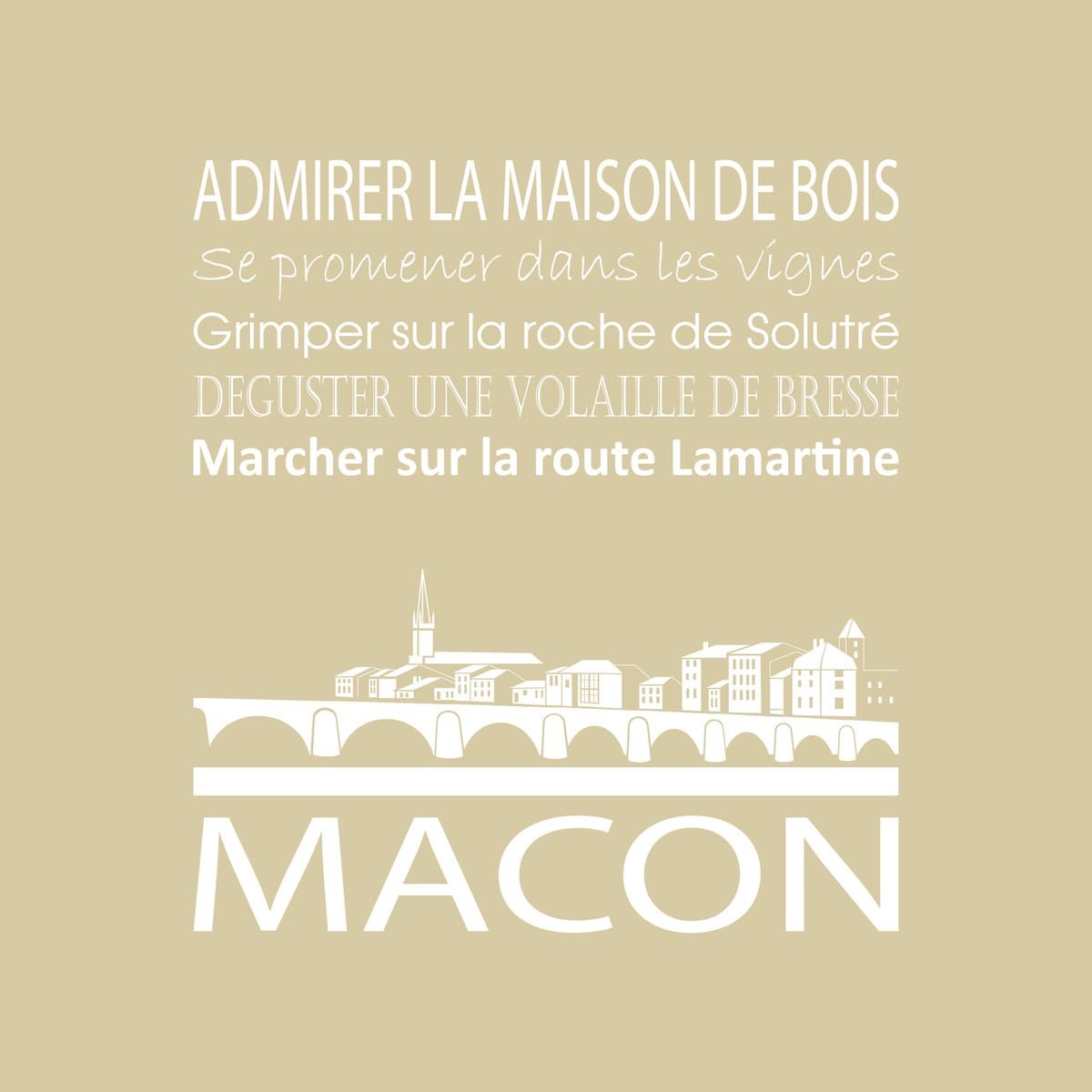 Tableau Mural Mâcon RÉGIONALISME tableaux sur toile-beige, CEANOTHE