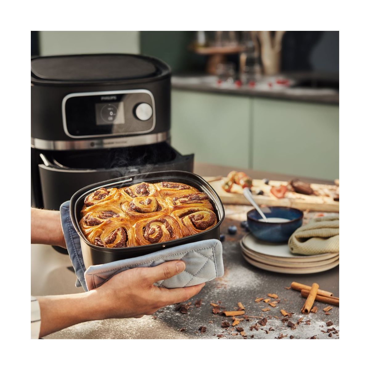 Airfryer HD9880/90 friteuse sans huile connectée Noir, Série 5000 8.3L couleur unique, PHILIPS