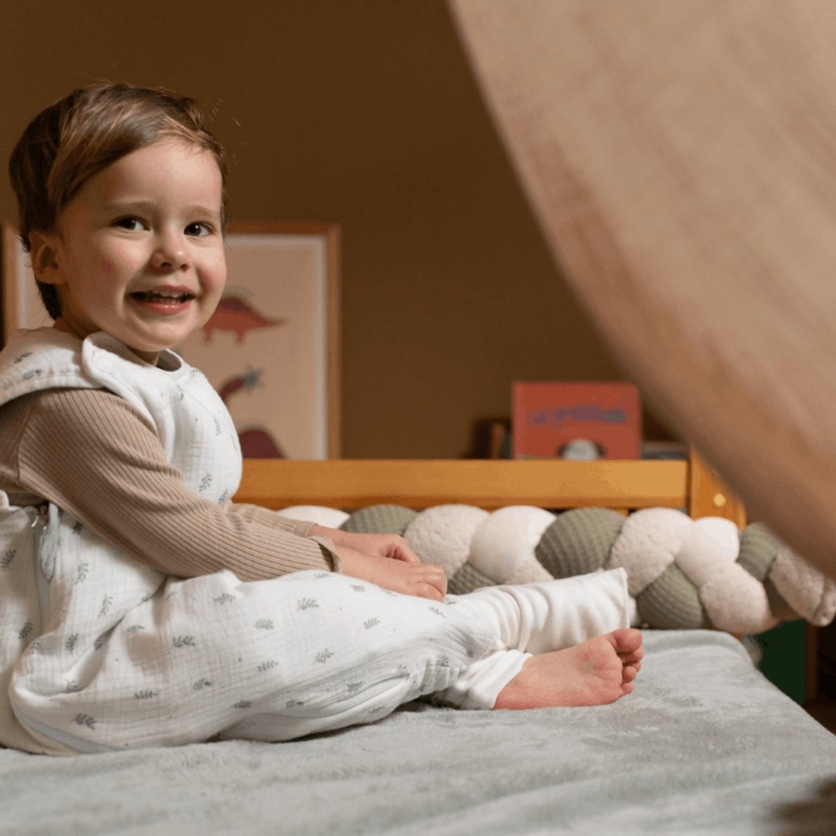 Gigoteuse à pieds avec chaussettes vert, LES PETITES BILLES