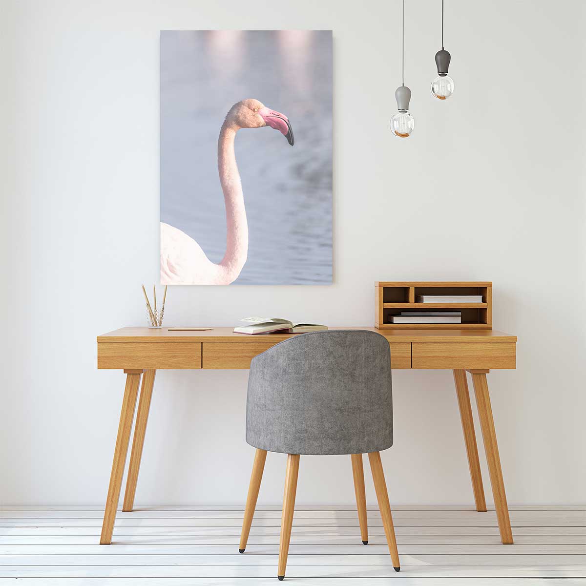 Tableau pastel pink flamingo tableau alu dibond, HEXOA