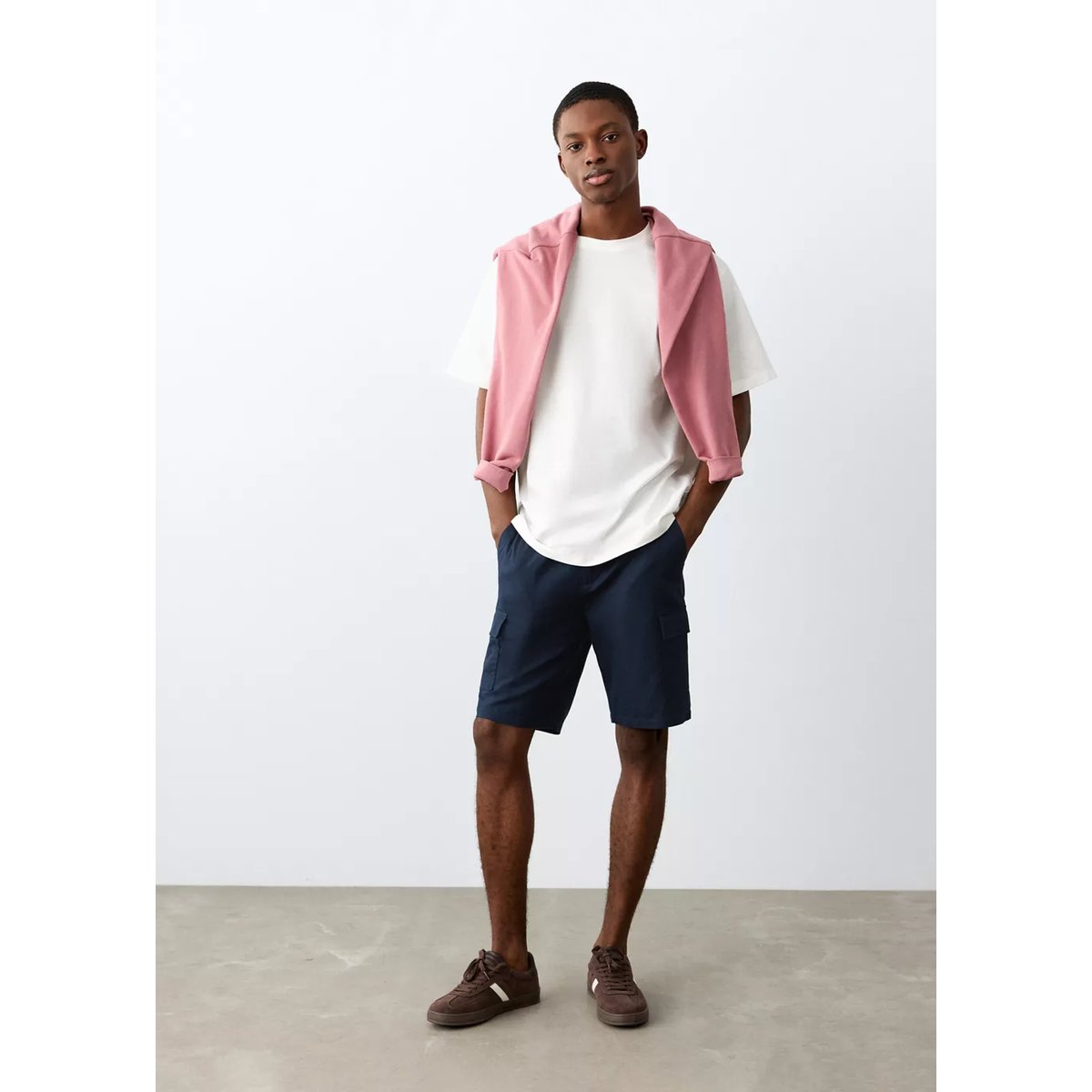 T-shirt basique en coton blanc cassé, MANGO TEEN
