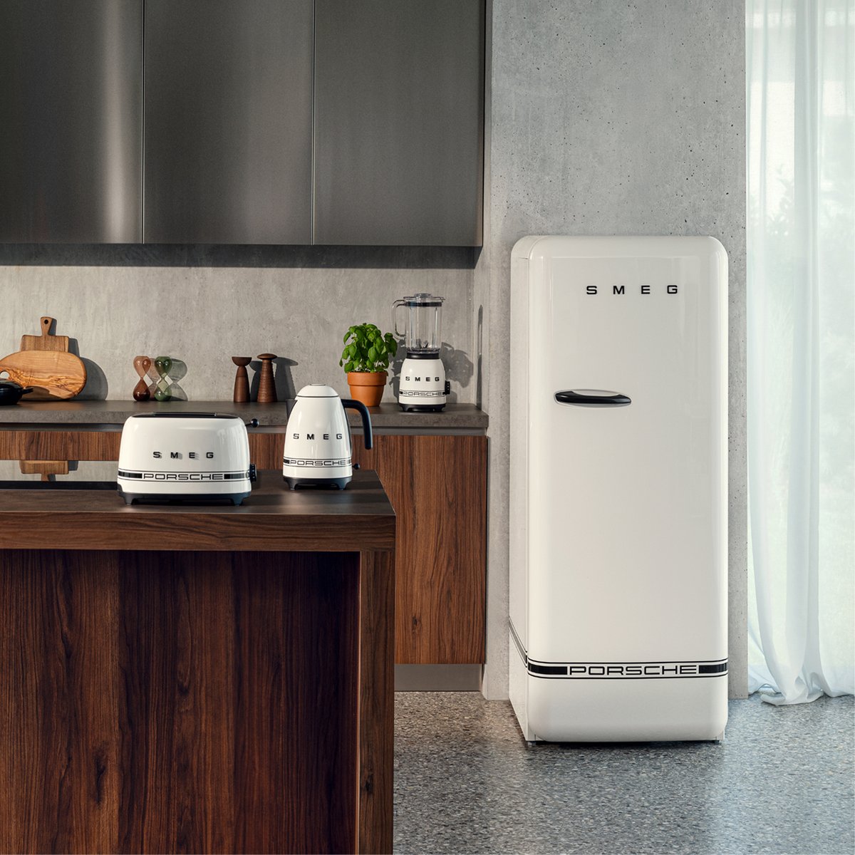 Réfrigérateur 1 porte poignée à gauche FAB28 blanc carrara brillant, SMEG