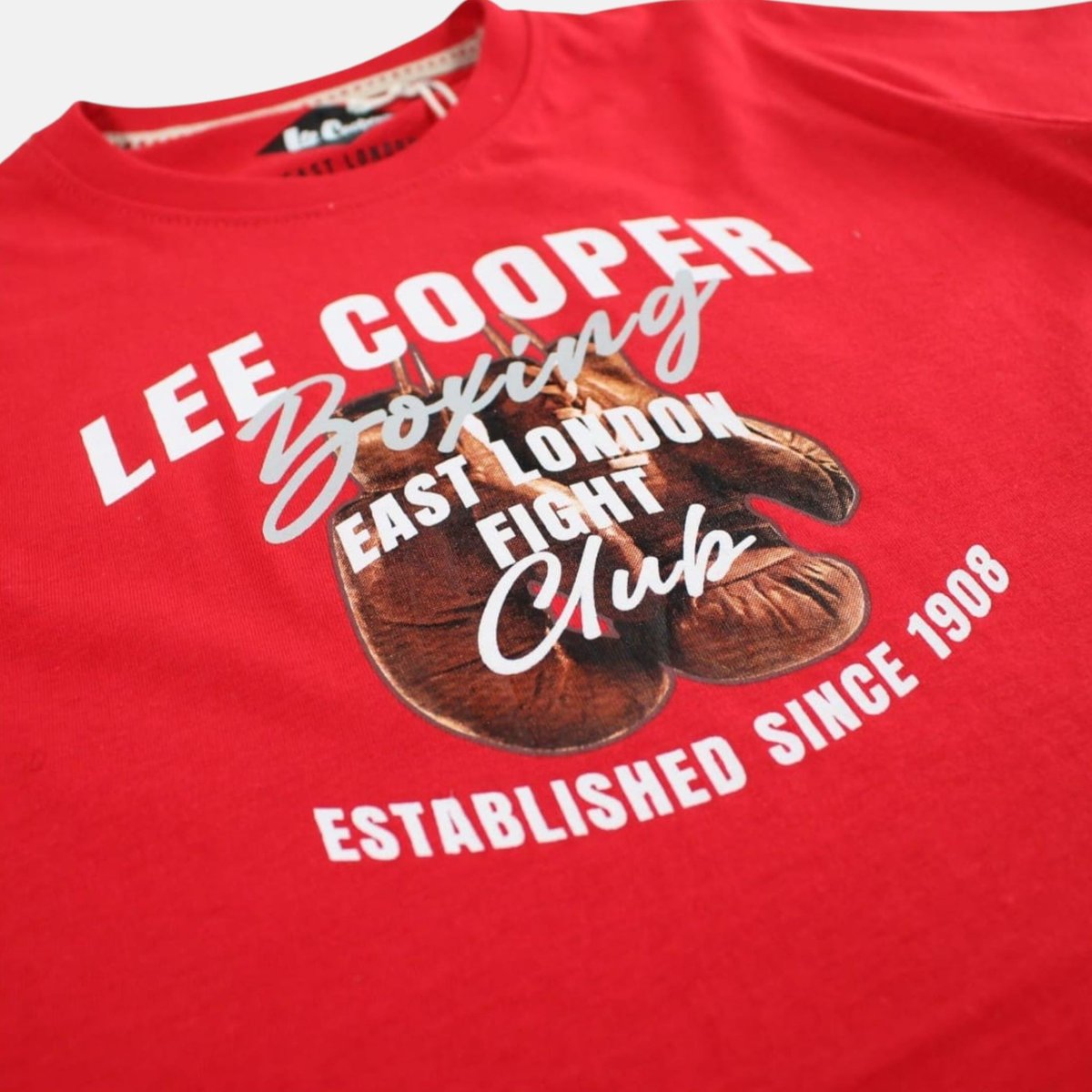 T-shirt manches courtes imprimé, col rond POSTER rouge, LEE COOPER