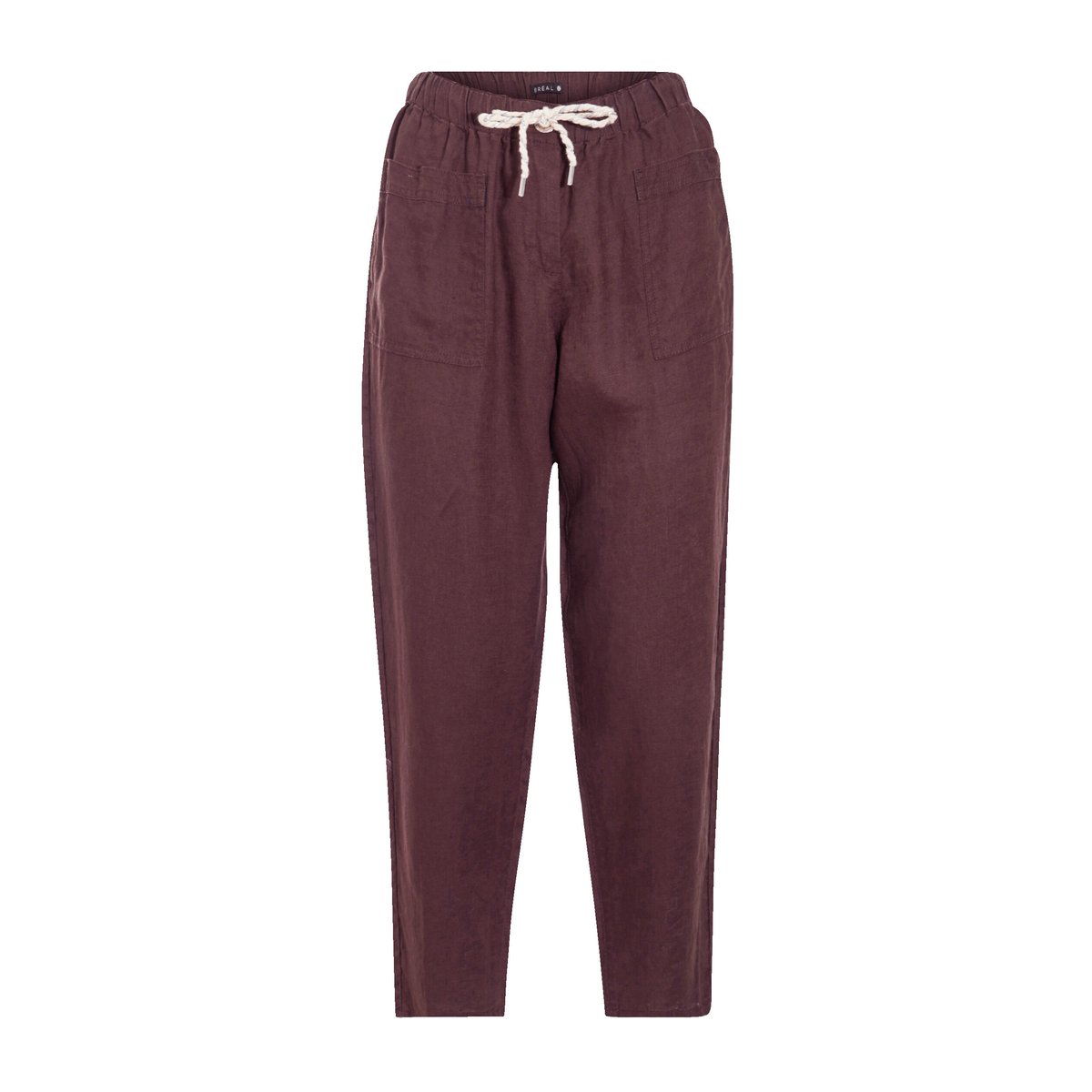 Pantalon battle en lin marron foncé, BREAL