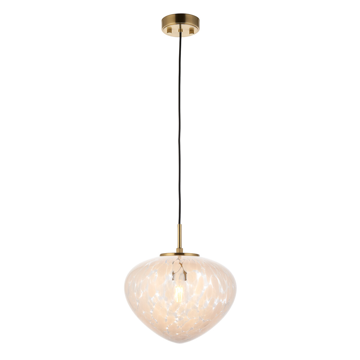 Mira Confetti Glass Pendant Light in Satin Brass aged brass, ÉDITÉ