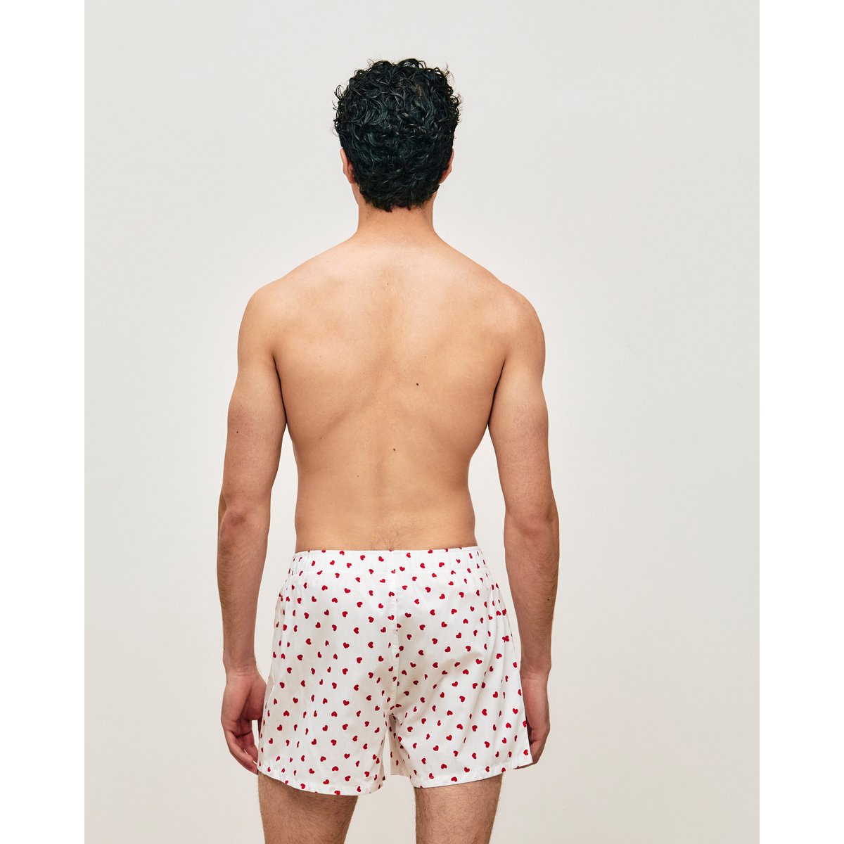Caleçon en coton motifs coeurs NEWPOTICORIZ blanc, UNDIZ