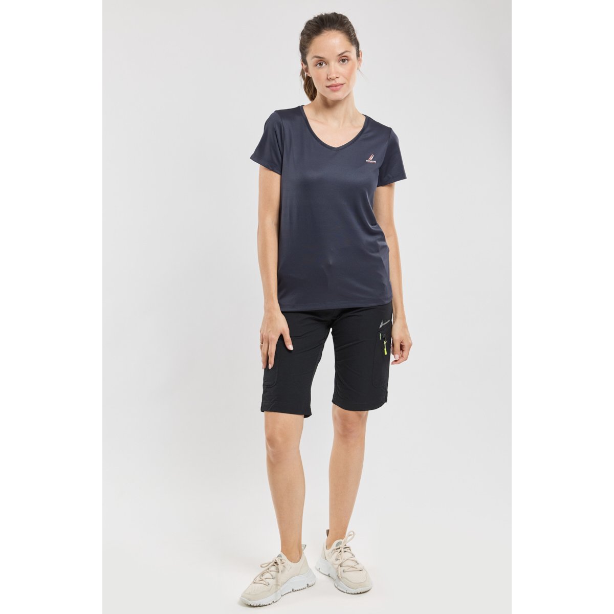 T-shirt CLERVY en polyester recyclé pour femme navy, BERMUDES