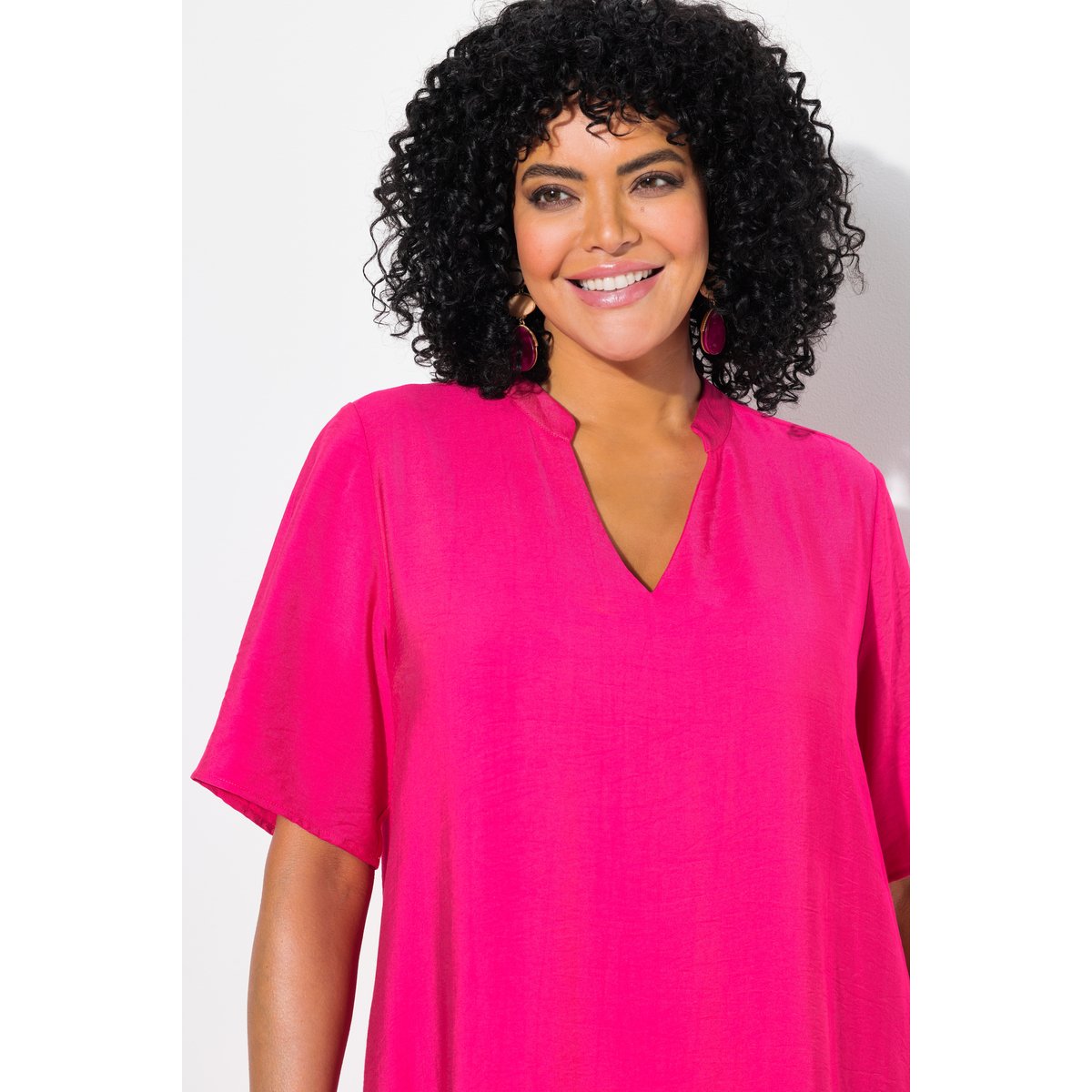 Robe midi rose vif, ULLA POPKEN