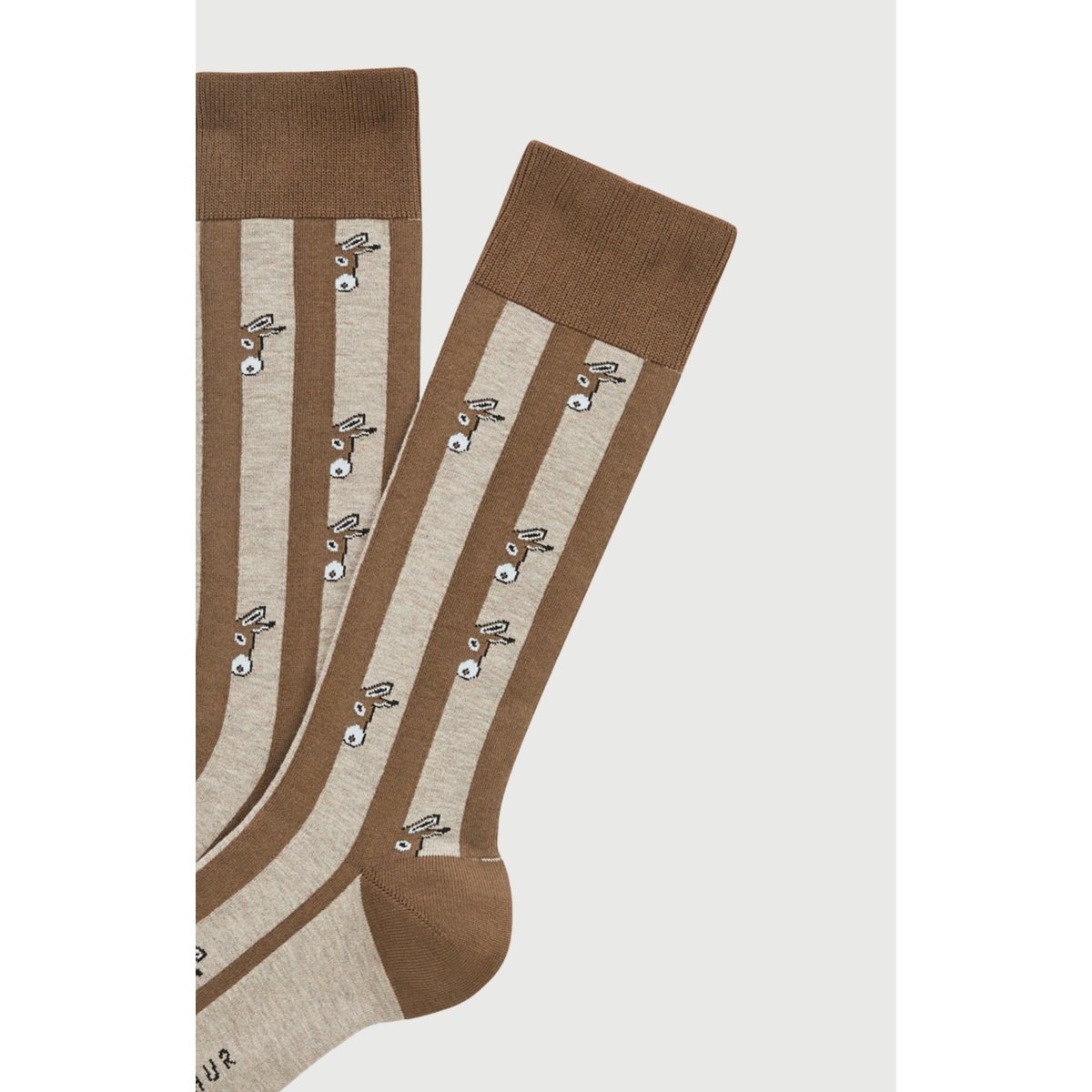 Chaussettes en coton imprimé Âne Beige beige, ARTHUR