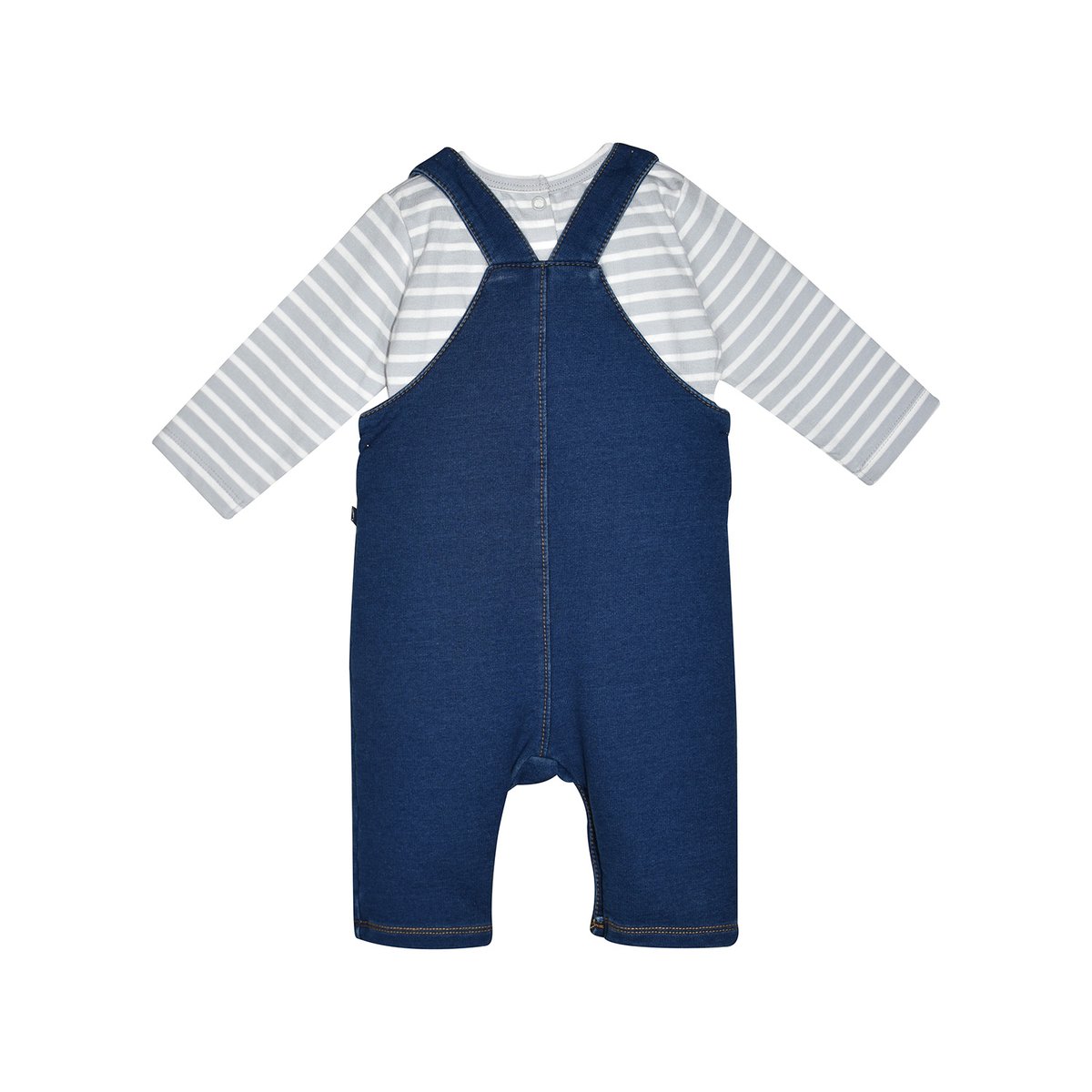 Ensemble tshirt salopette peterson maille long bleu, SUCRE D'ORGE