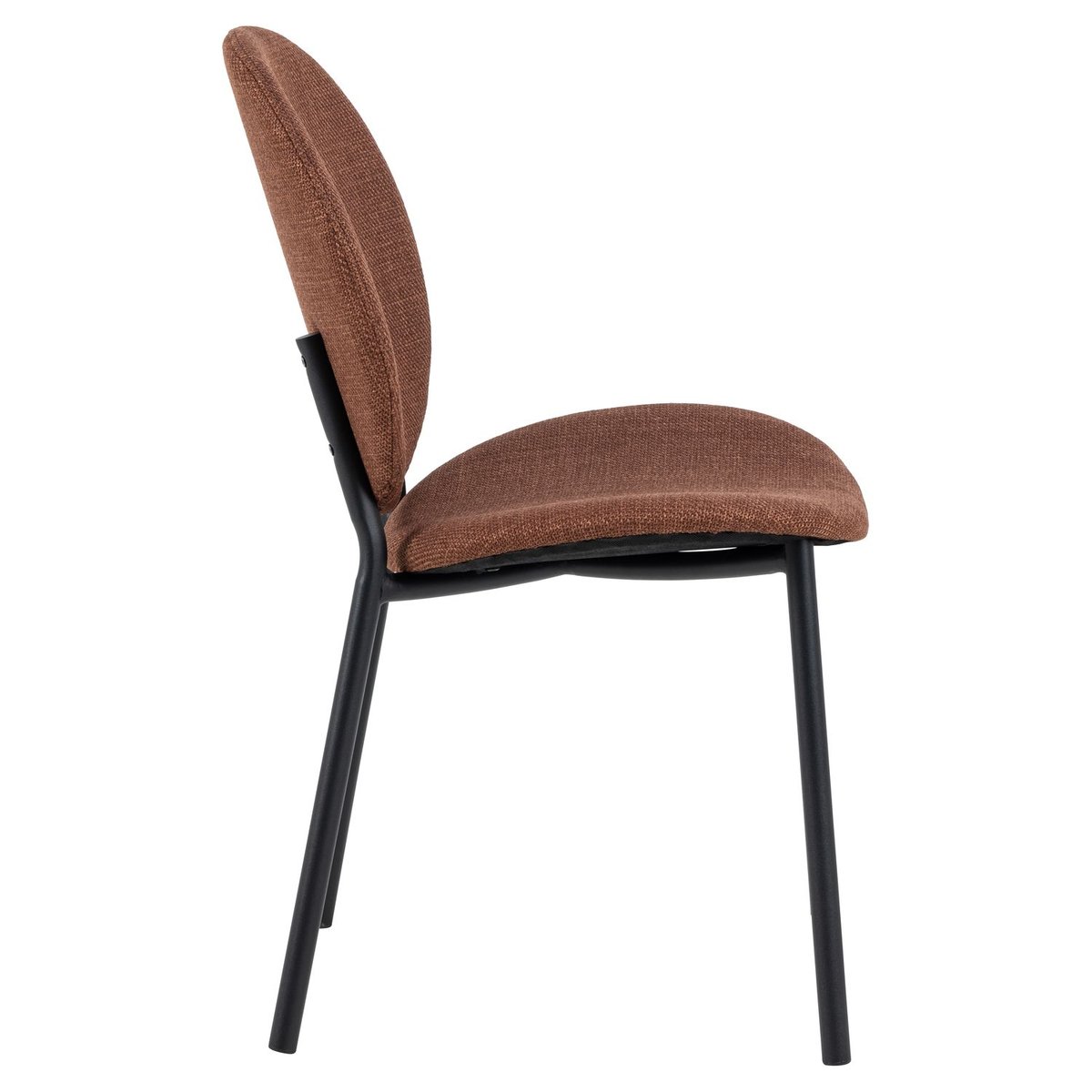 Lot de 2 chaises de salle à manger en tissu et acier CLIFF rouge, TOILINUX