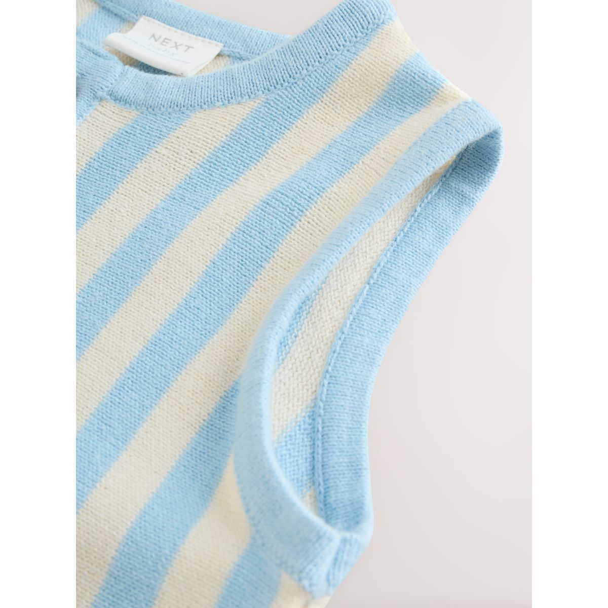Ensemble body et salopette en maille bébé rayures bleues, NEXT
