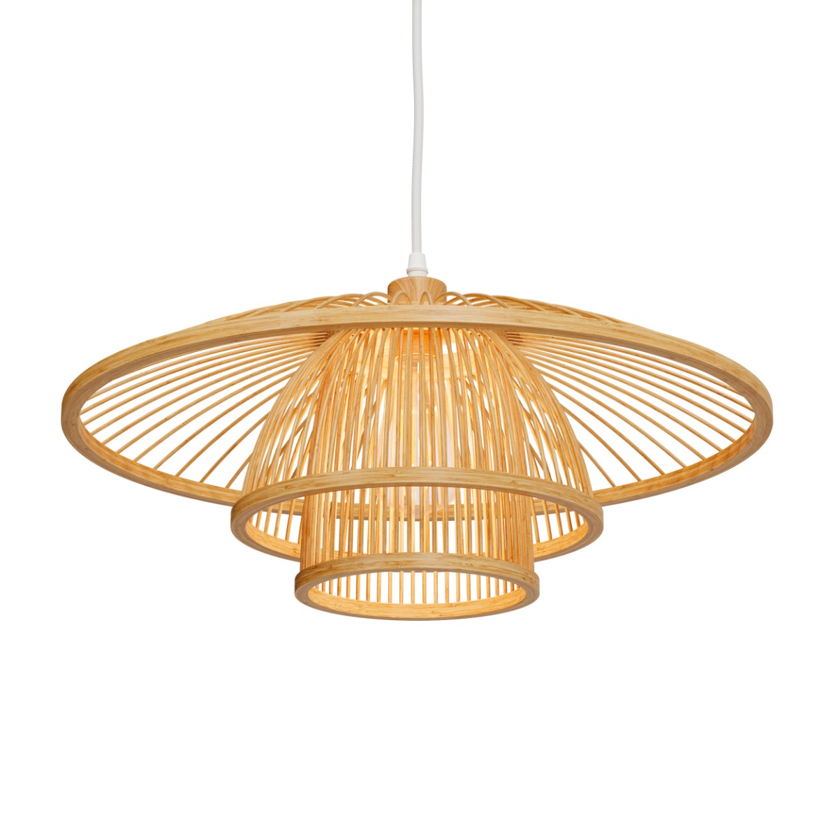 Suspension en bambou et métal D50 cm - MIRABEL naturel, MAISON PAVANE