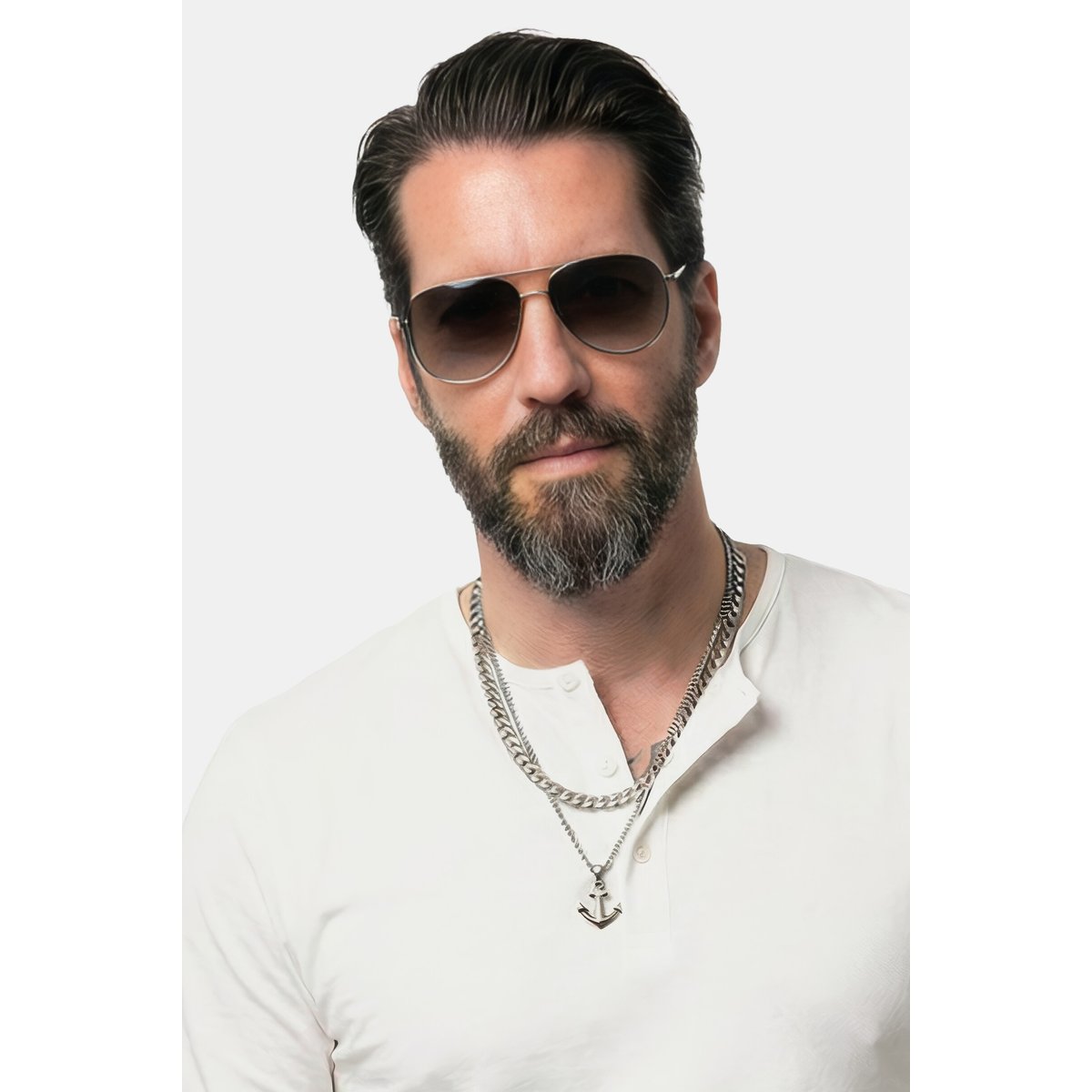 T-shirt Henley blanc neige, JP1880