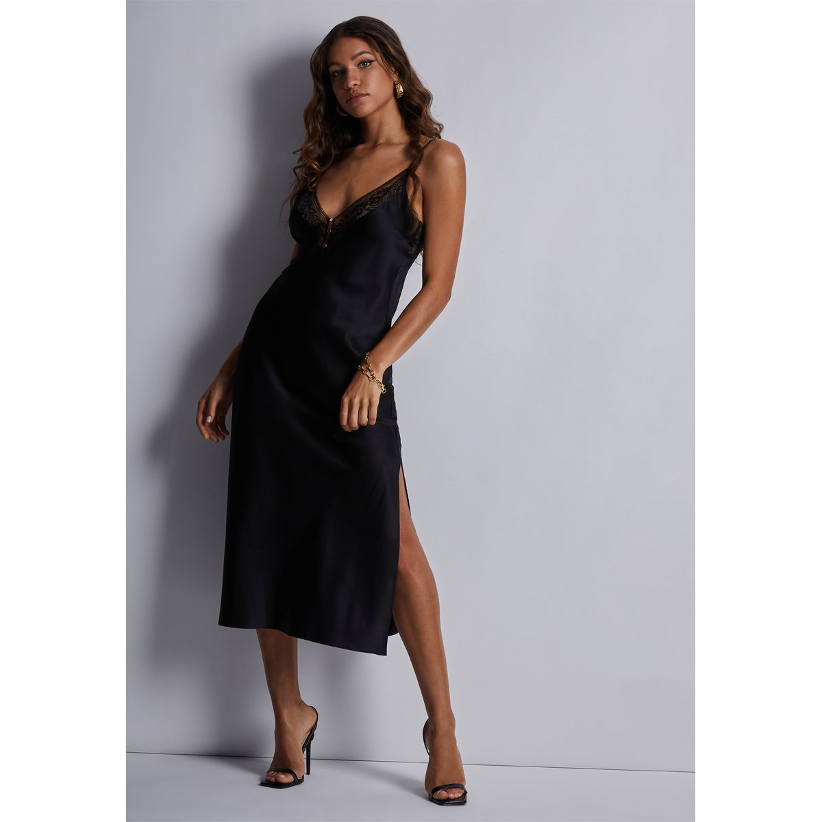 Nuisette longue Midnight Whisper noir, AUBADE
