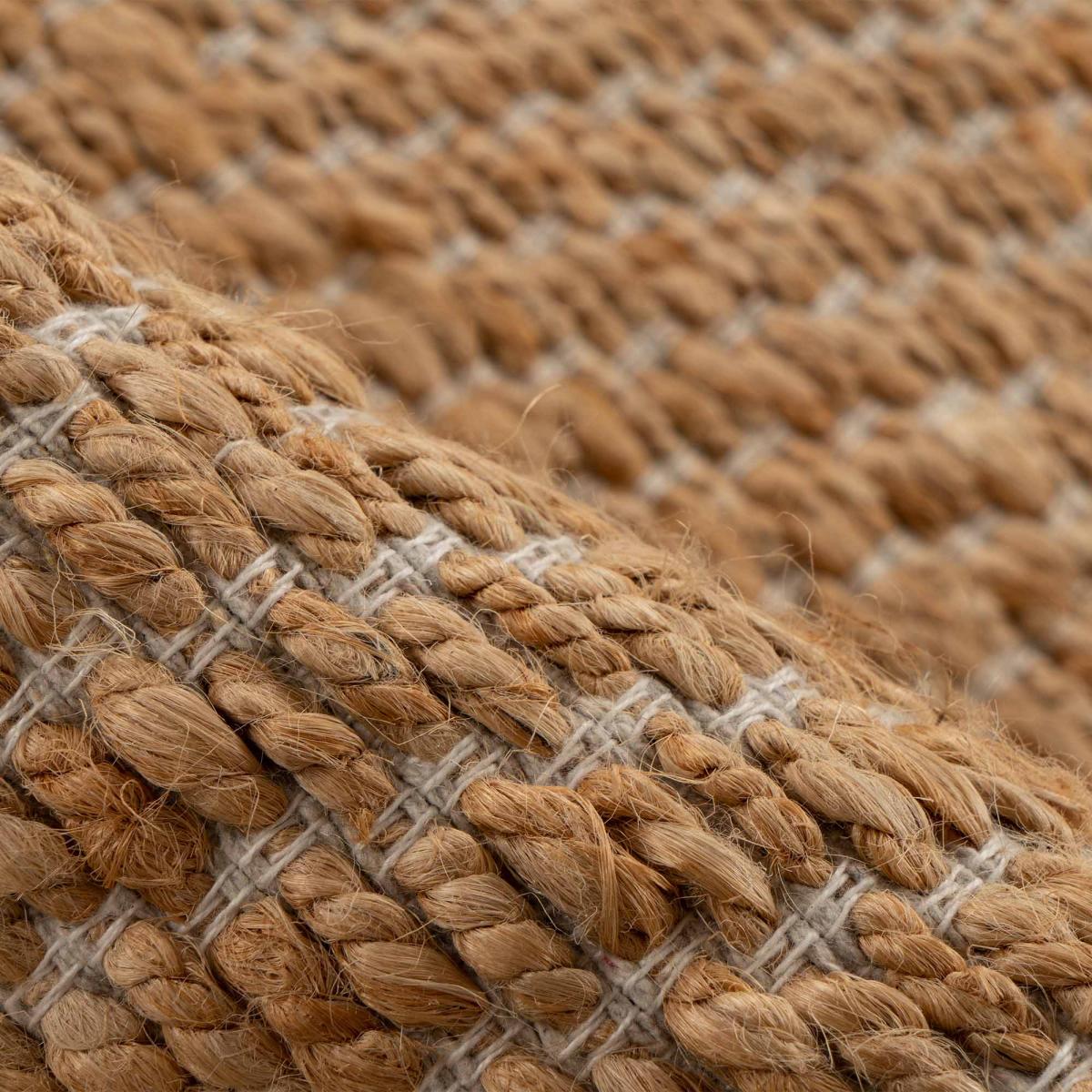 Tapis salon, fait main en jute beige, UN AMOUR DE TAPIS