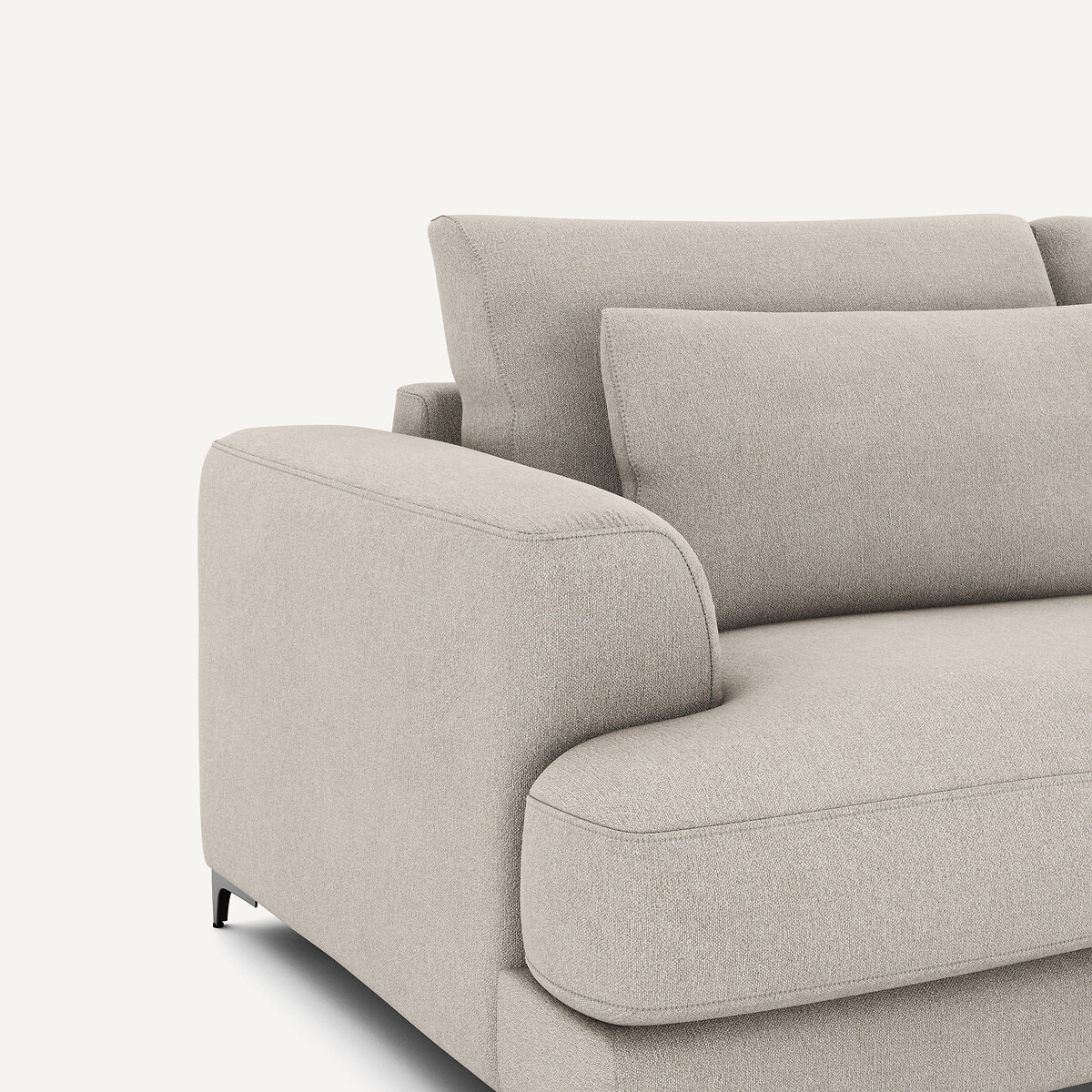 Canapé 3P convertible texturé viscose lin, Marsile naturel, AM.PM