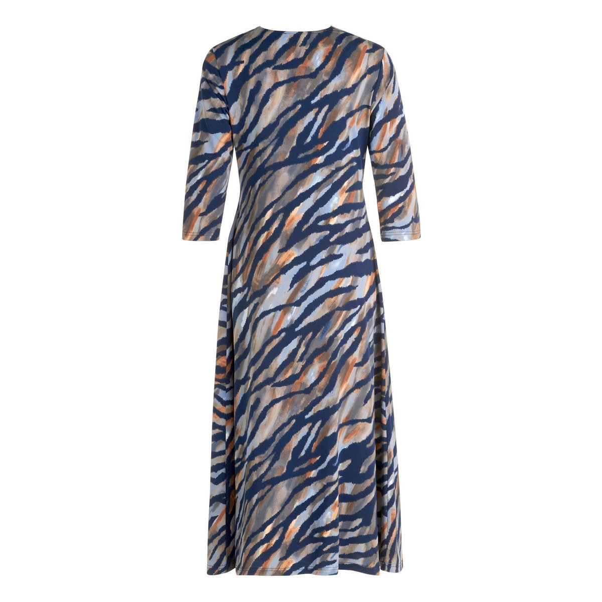Robe longueur midi à fronce bleu/marron, BETTY BARCLAY