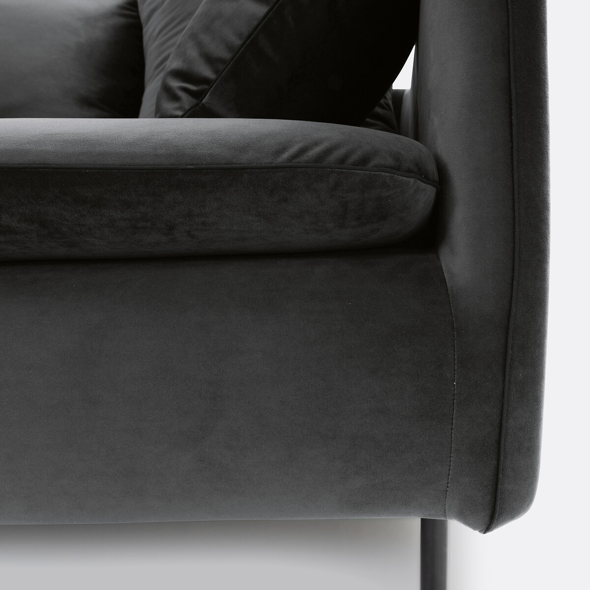 Canapé velours 3 ou 5 places, Ivete gris anthracite, LA REDOUTE INTERIEURS