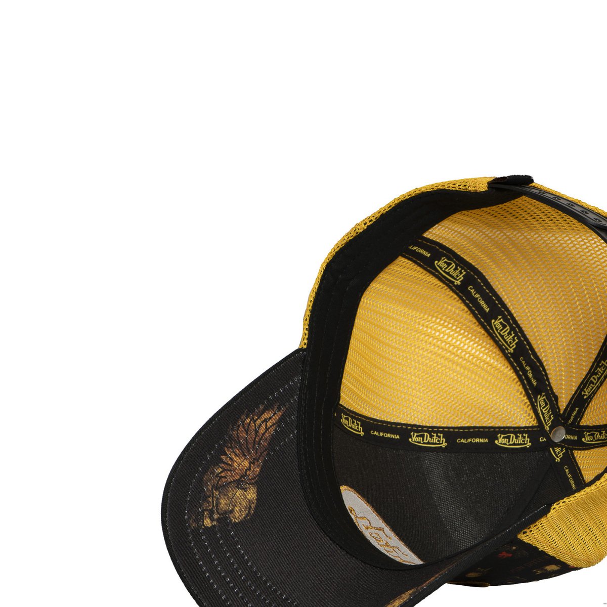 Casquette trucker SUBLI noir/jaune/orange, VON DUTCH