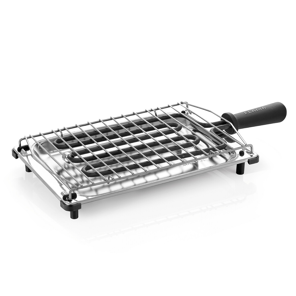 Grelhador barbecue Square 422FL, 2000W, da Flama preto inox, FLAMA