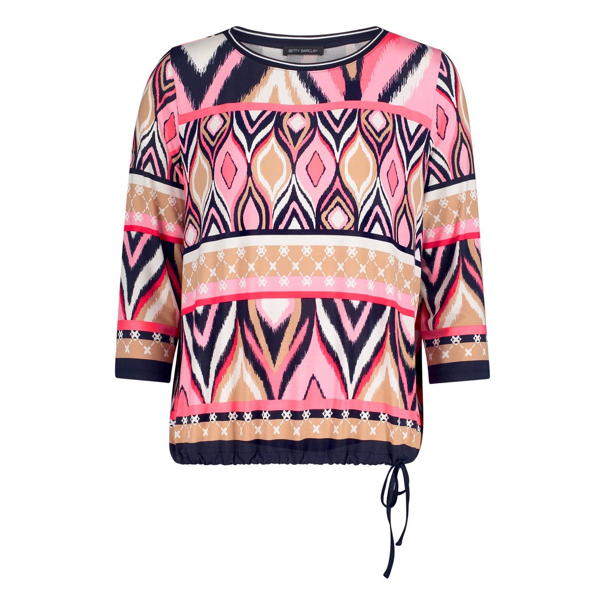 Haut casual à cordon coulissant sous tunnel pink/dark blue, BETTY BARCLAY