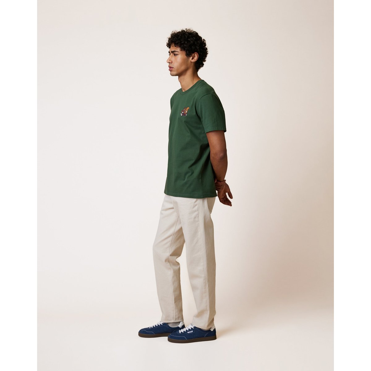 T-shirt en maille vert forêt, FAGUO