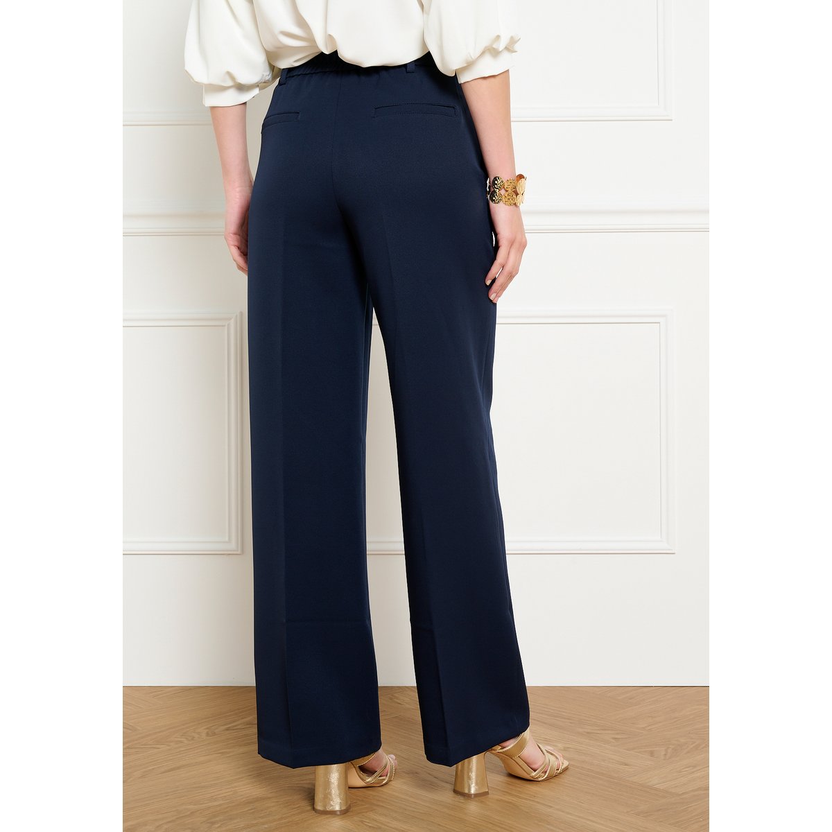 Pantalon large fluide bleu marine, LOLALIZA
