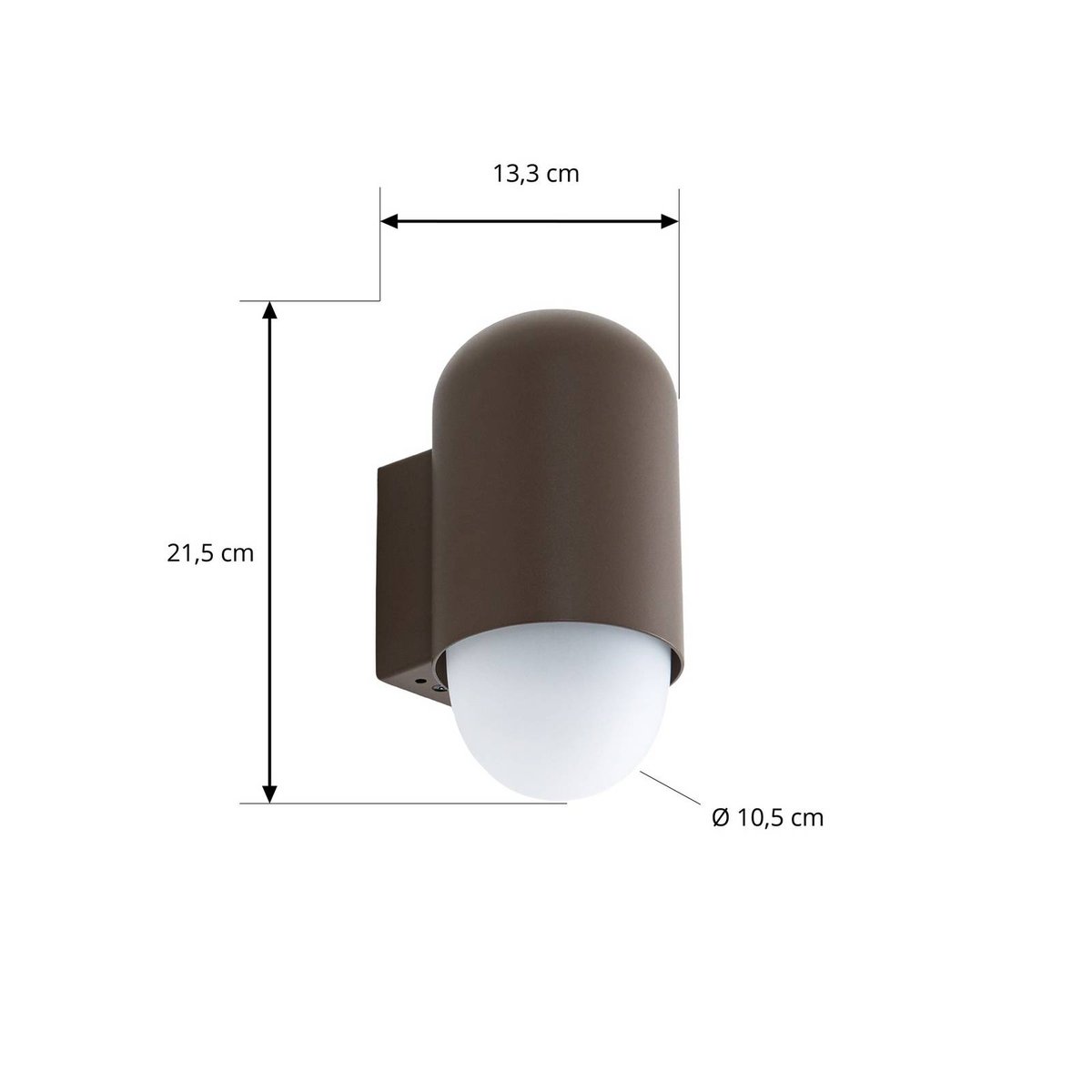 Applique extérieure en aluminium moderne marron, blanc, LINDBY