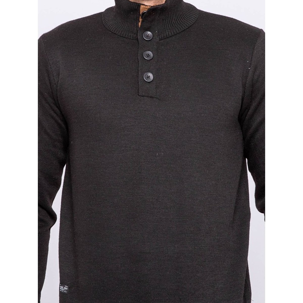Pull Col Montant Boutons Lulite gris chiné, RITCHIE