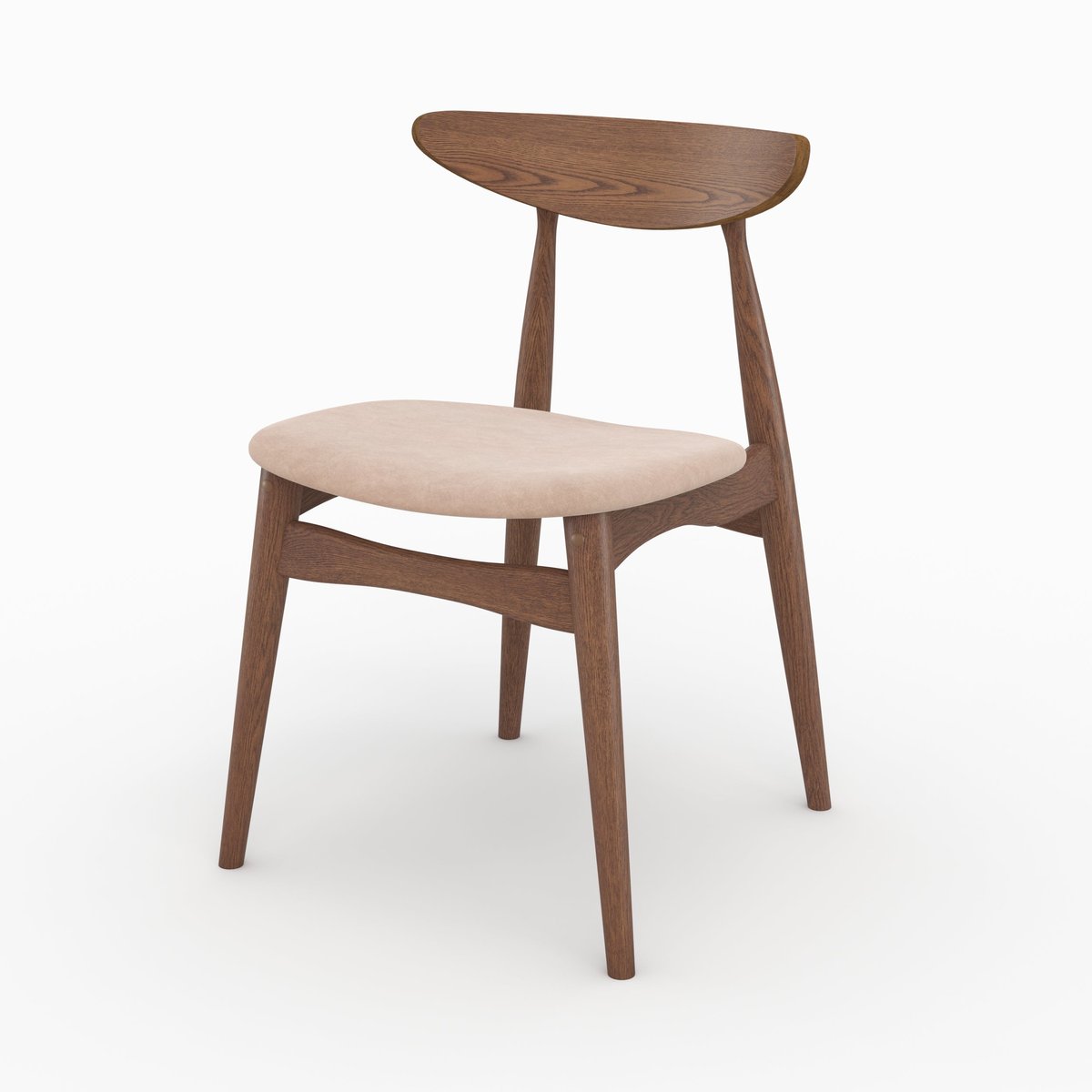 Lot de 2 chaises en tissu d'hévéa - JOSETTE beige, MAISON PAVANE