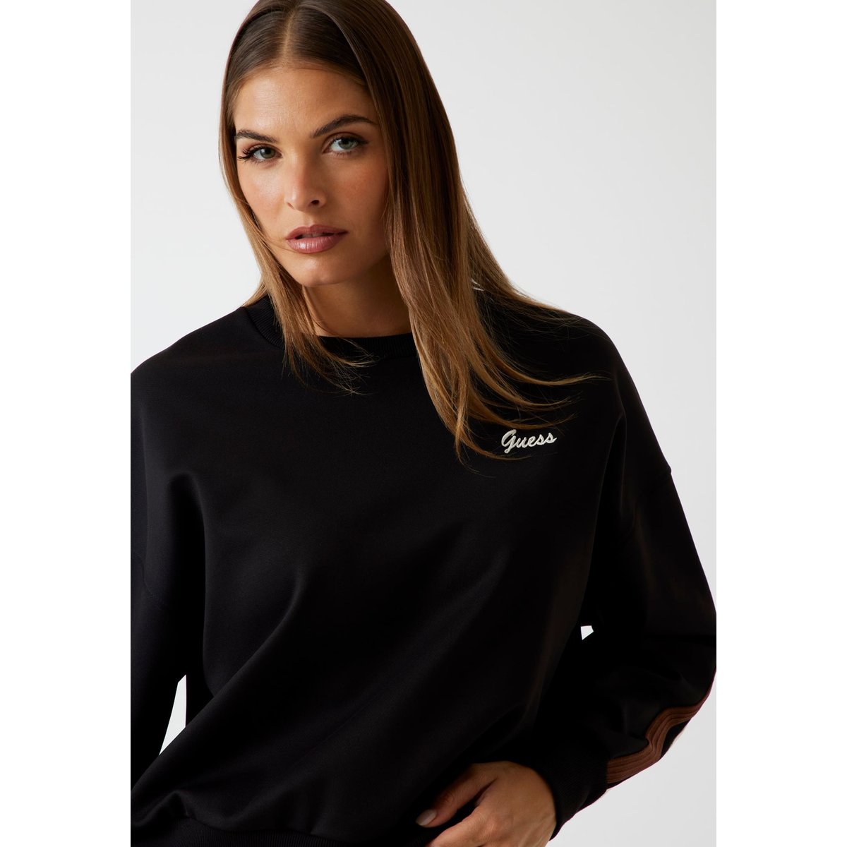 Sweat-Shirt Logo Ras-Du-Cou noir, GUESS