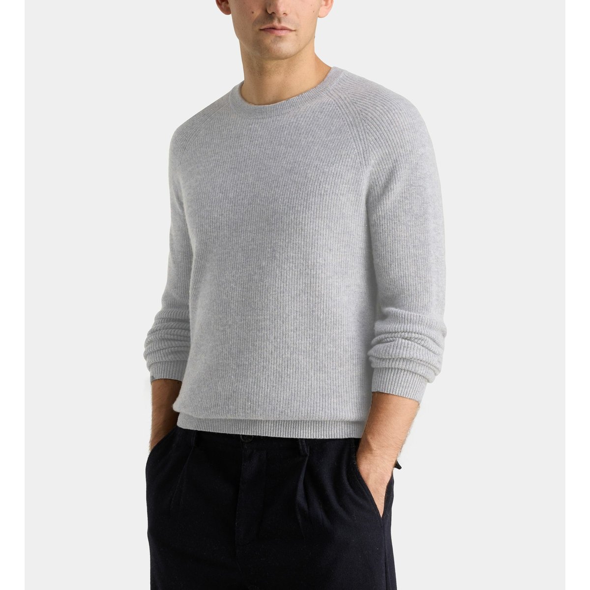 Pull droit   nashrib cachemire gris clair, GALERIES LAFAYETTE