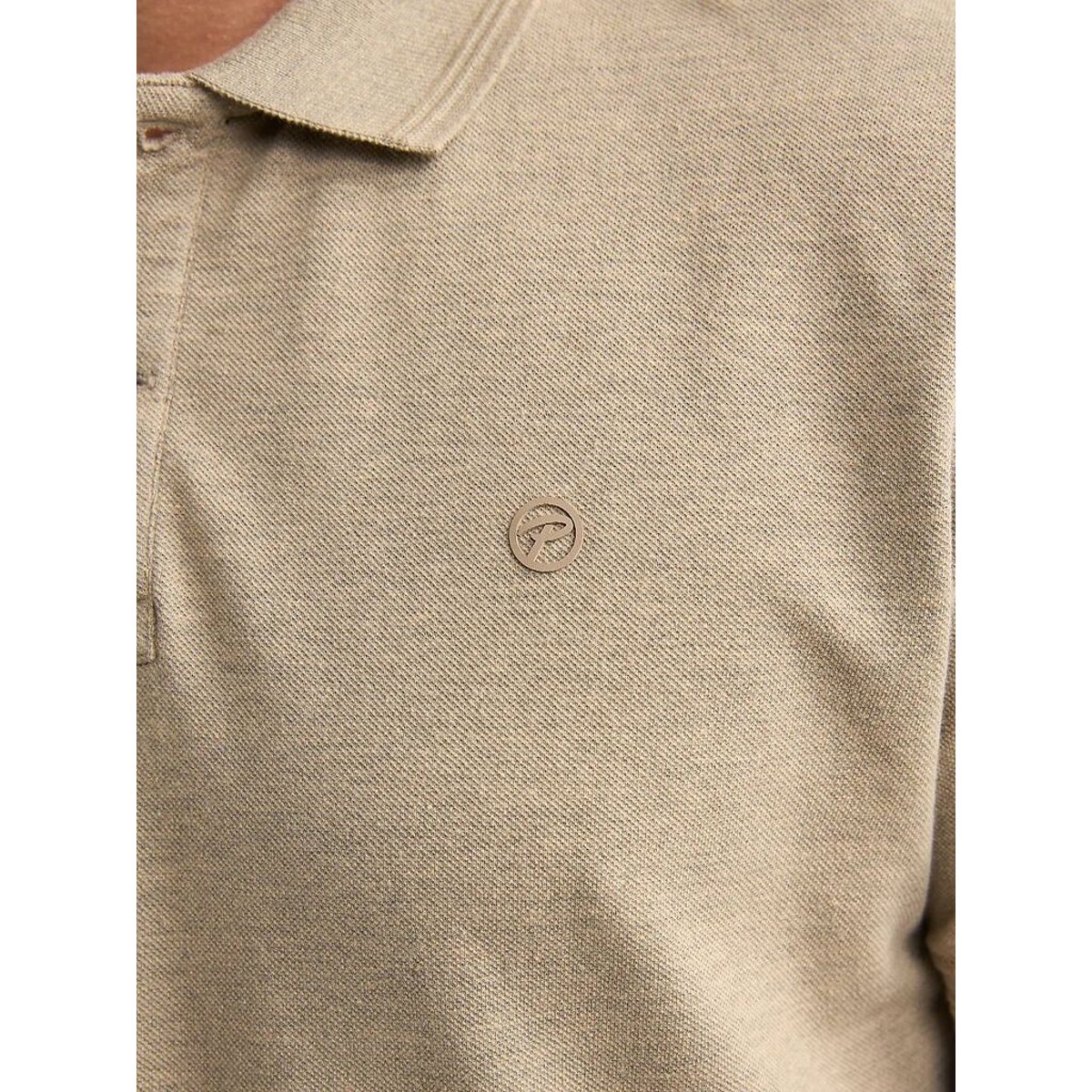 Poloshirt in chiné met korte mouwen camel, PETROL INDUSTRIES