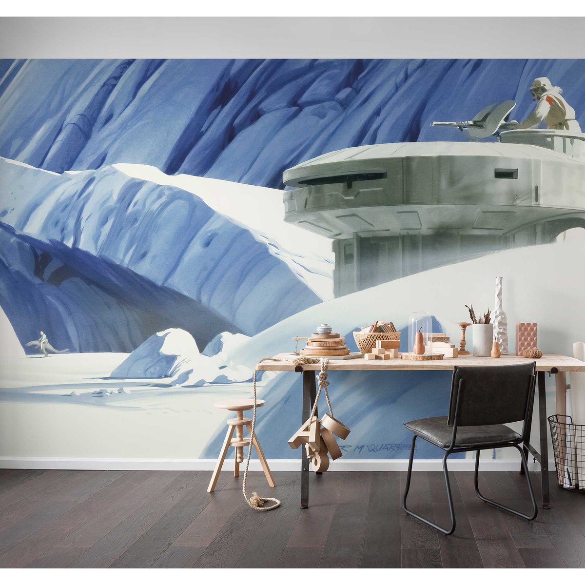 Papier peint Komar - Star Wars Classic RMQ Hoth Echo Base - 500 x 250 cm bleu, HEXOA