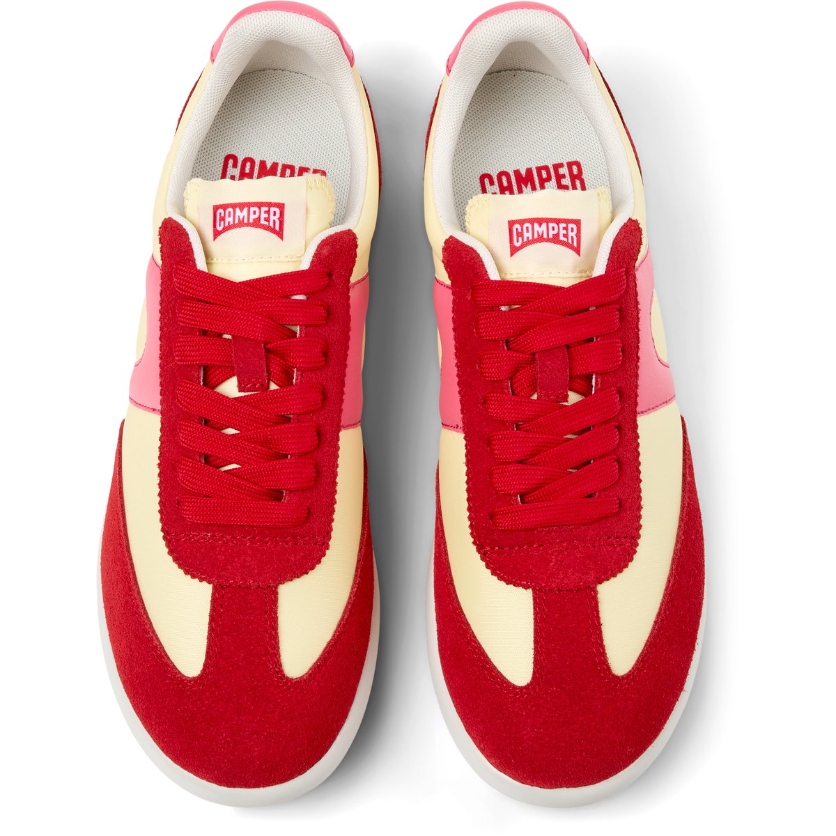 Baskets Cuir PELOTAS XLF jaune rouge, CAMPER