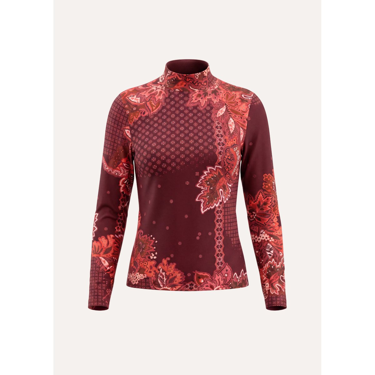 T-shirt imprimé manches longues en jersey rouge, LA FEE MARABOUTEE