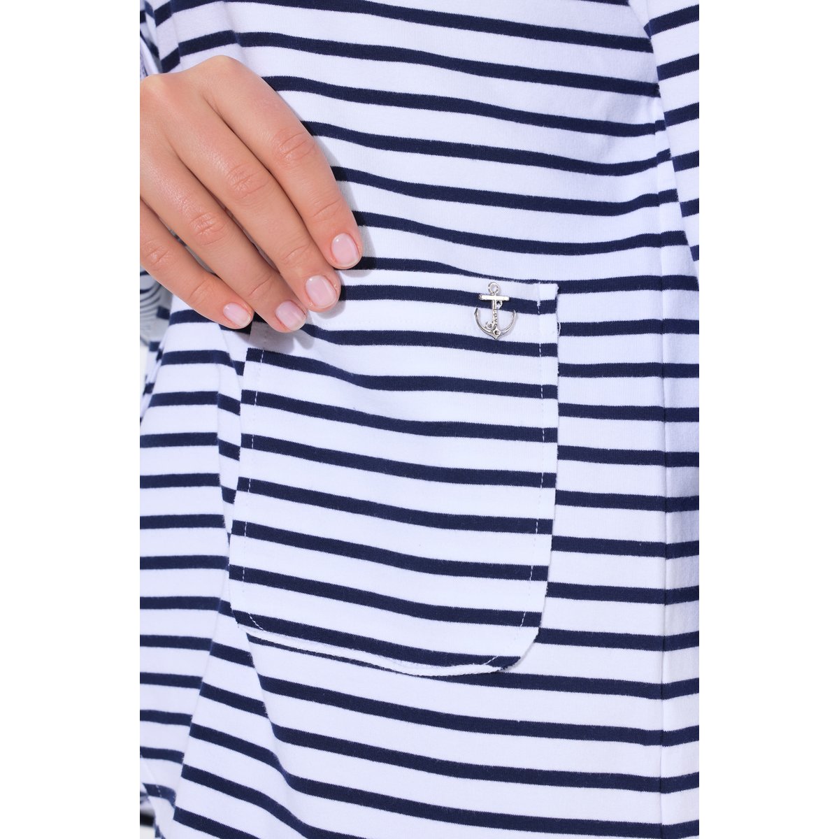 Blazer en jersey. Manches longues et col bleu encre, ULLA POPKEN